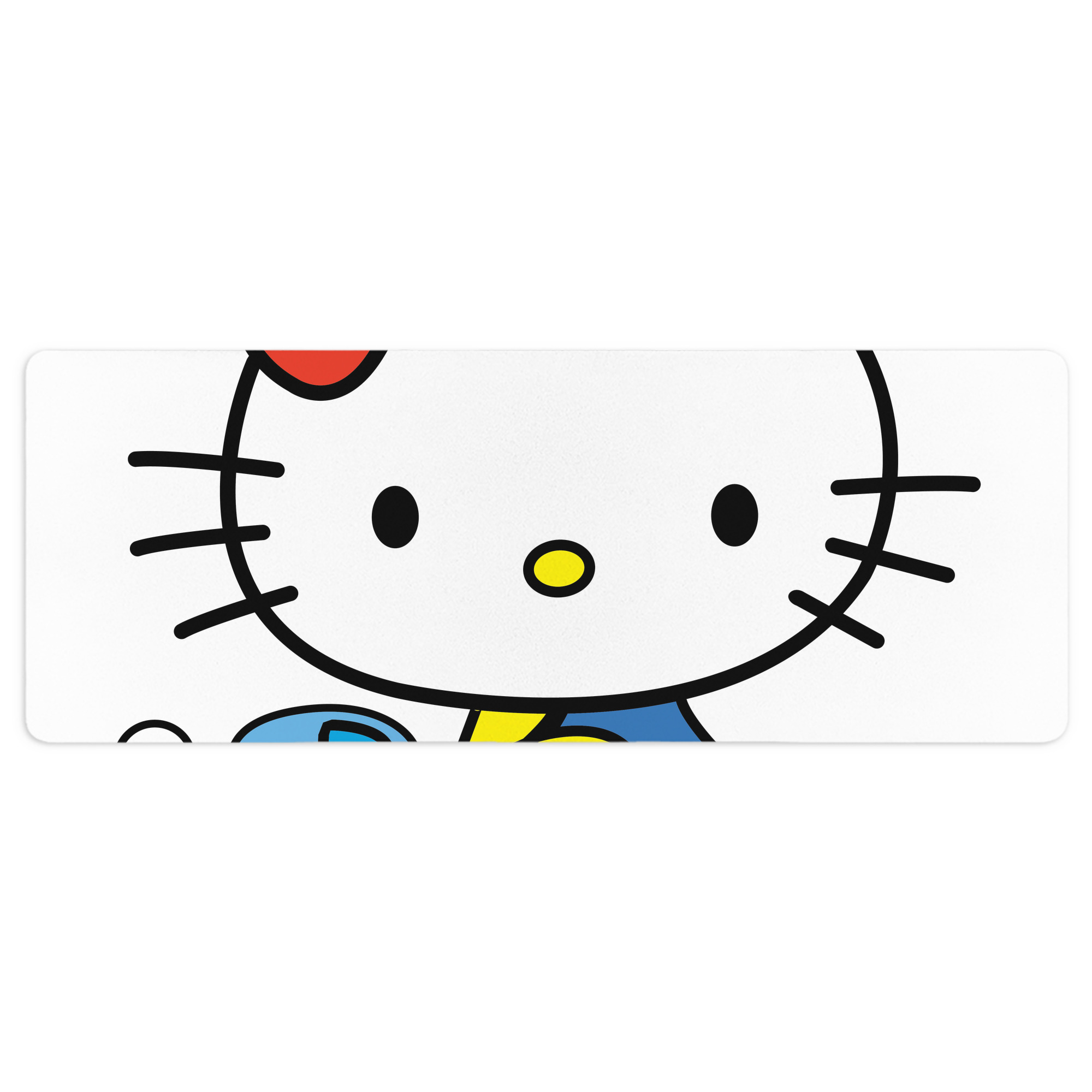 （画像用） Hello Kitty ハローキティ ステッチ加工 大判デスクマット／滑り止めマウスパッド