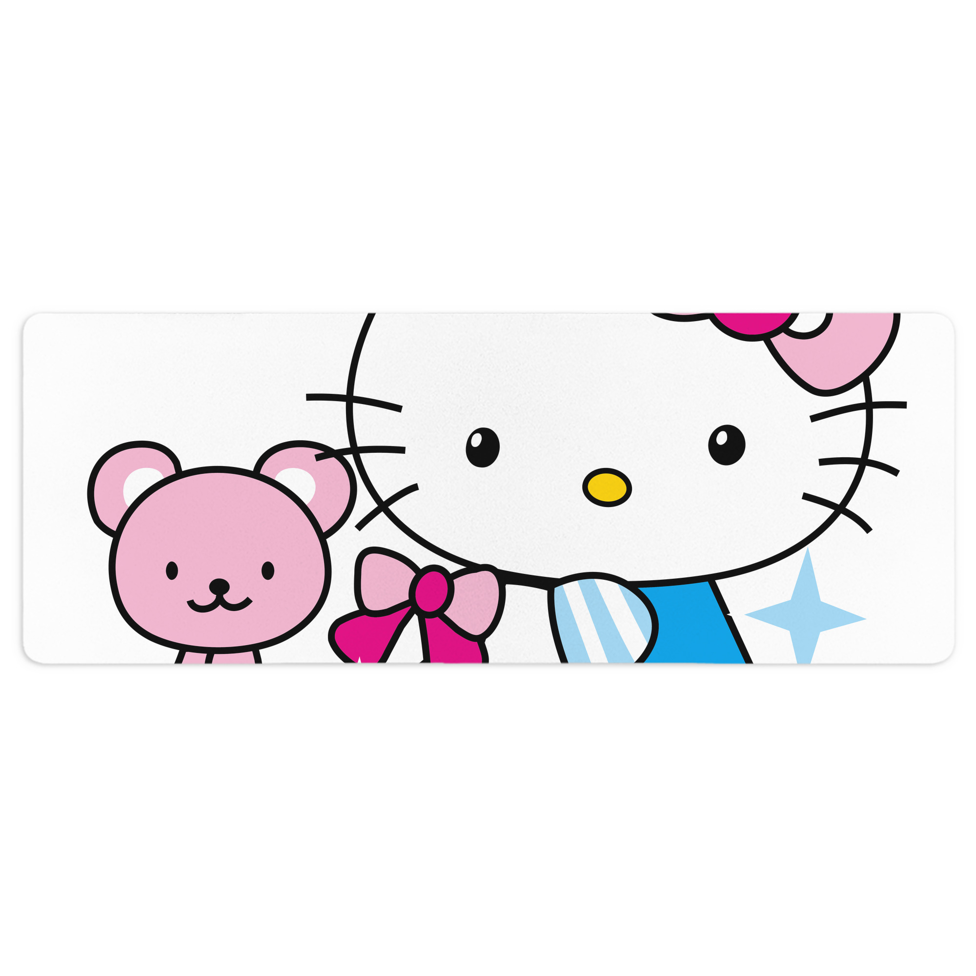 （画像用） Hello Kitty ハローキティ ステッチ加工 大判デスクマット／滑り止めマウスパッド