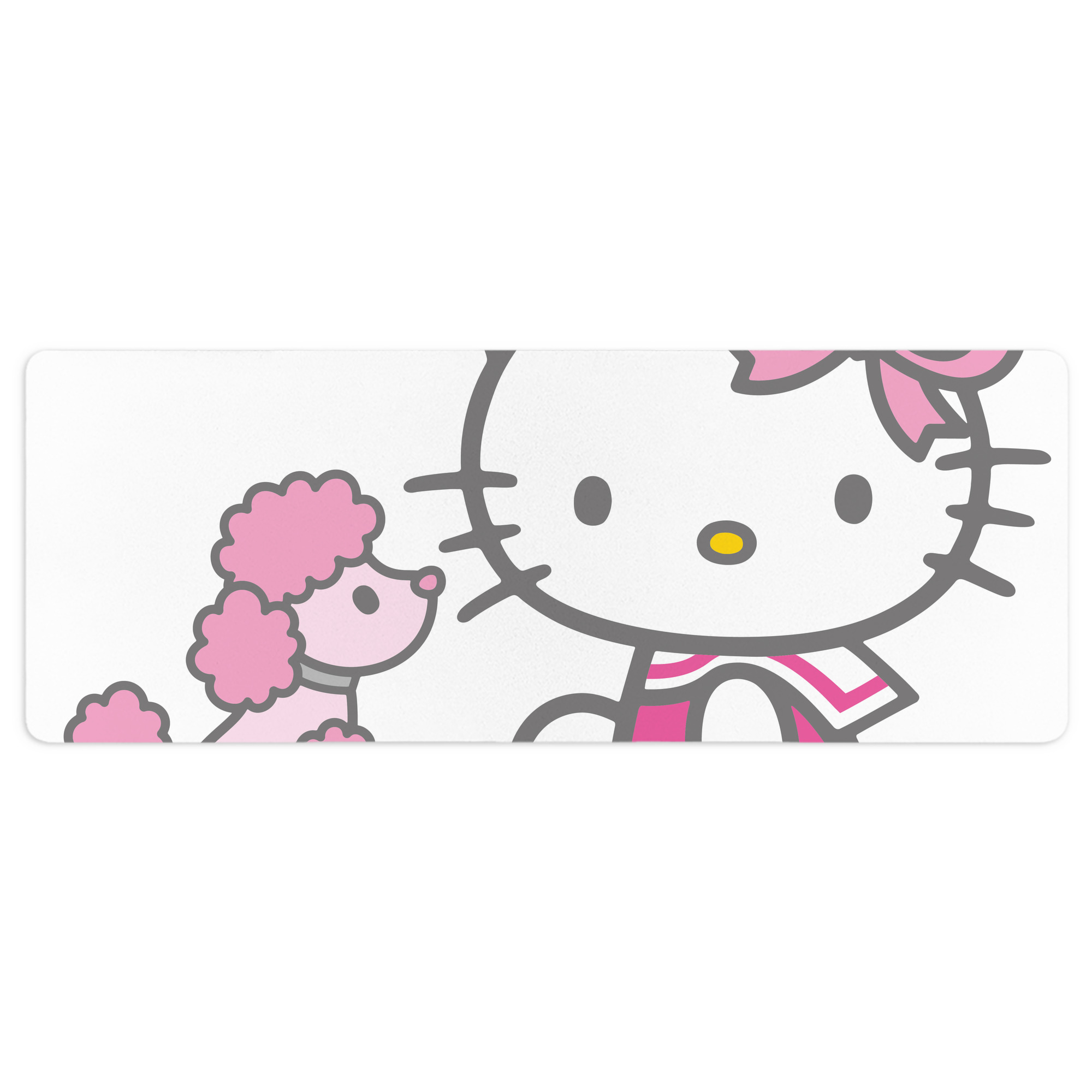 （画像用） Hello Kitty ハローキティ ステッチ加工 大判デスクマット／滑り止めマウスパッド