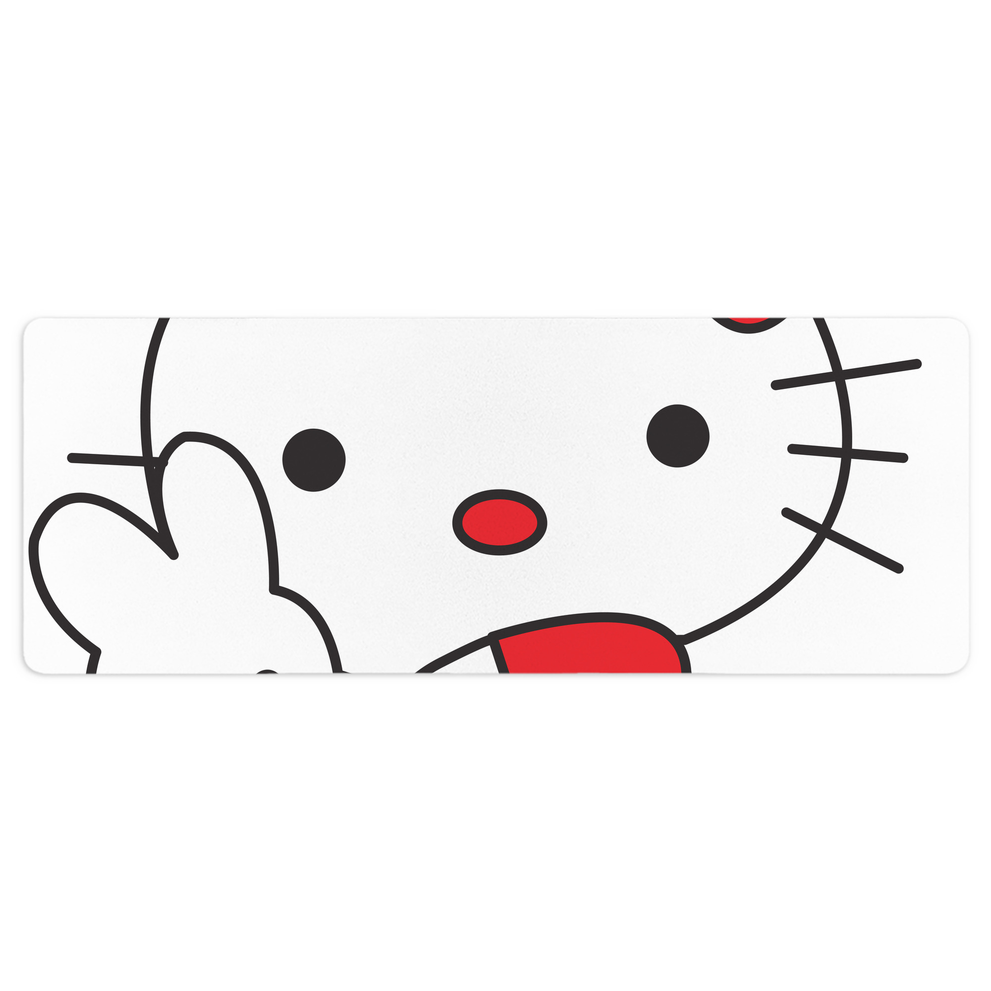 （画像用） Hello Kitty ハローキティ ステッチ加工 大判デスクマット／滑り止めマウスパッド