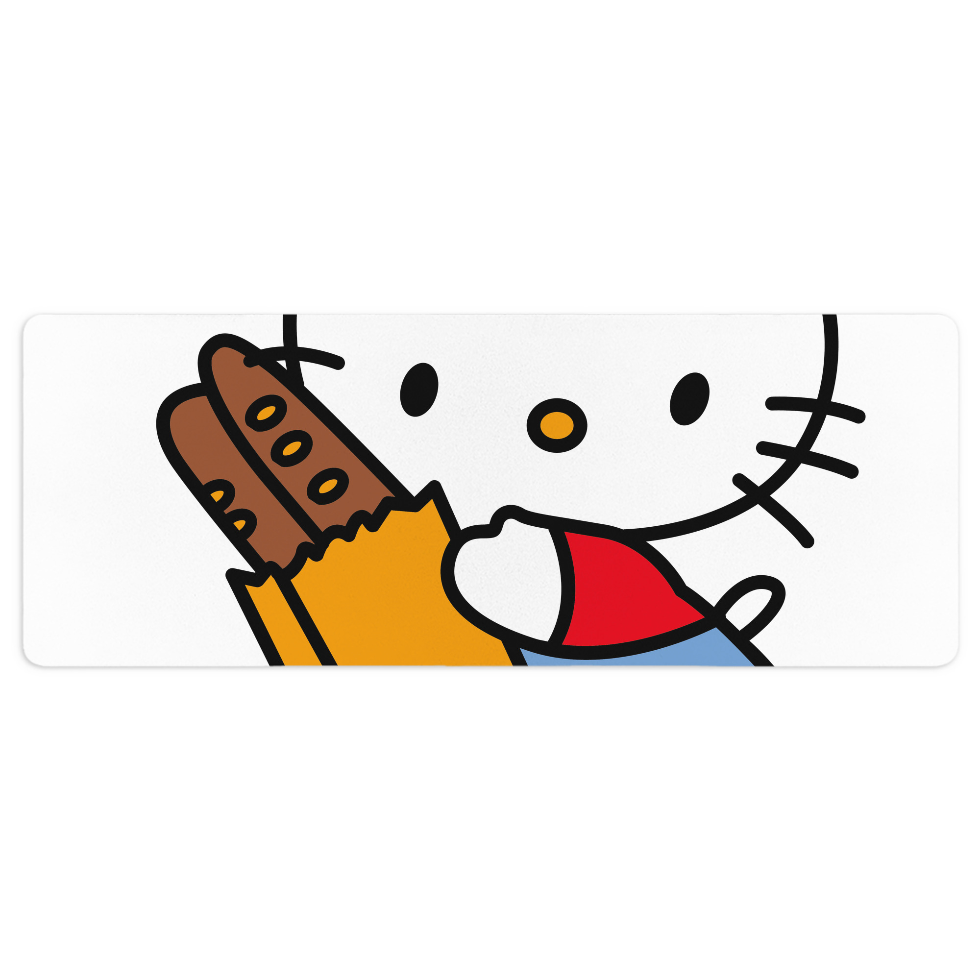 （画像用） Hello Kitty ハローキティ ステッチ加工 大判デスクマット／滑り止めマウスパッド