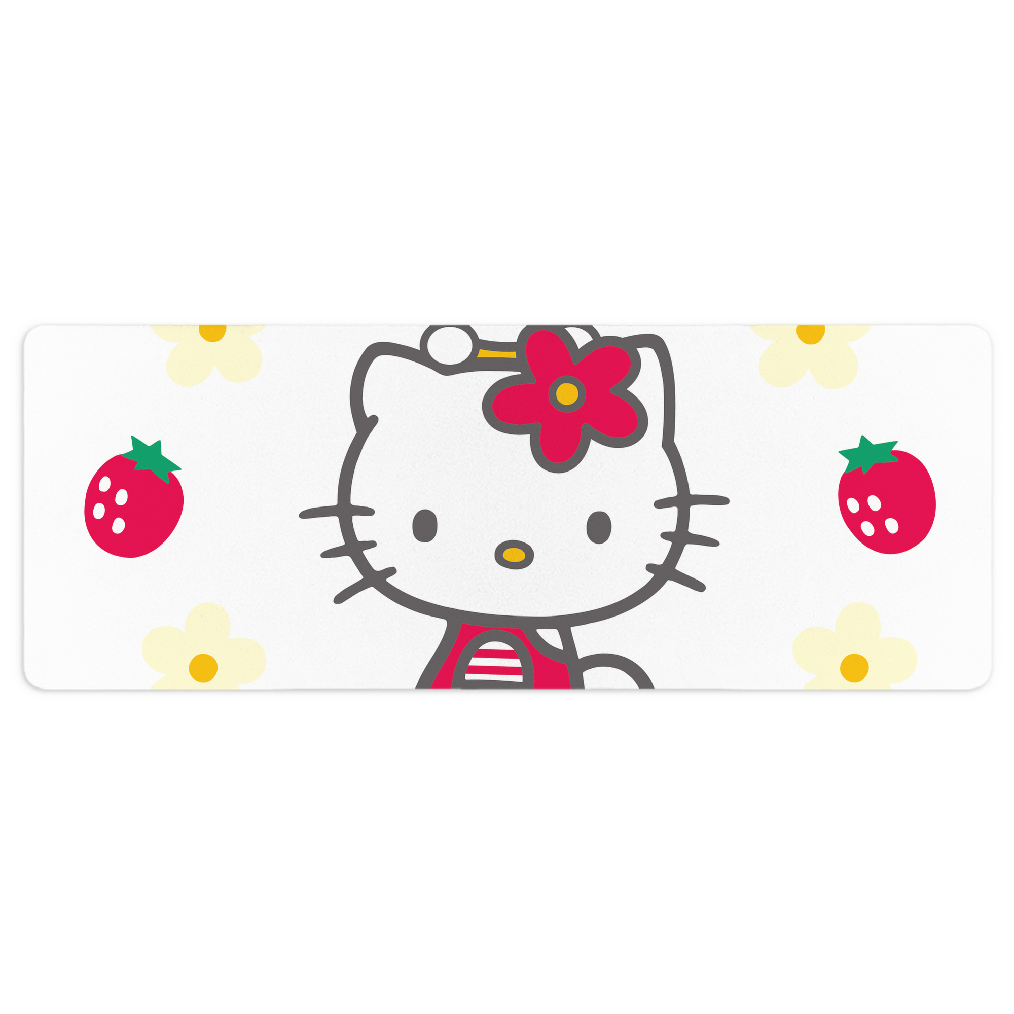 （画像用） Hello Kitty ハローキティ ステッチ加工 大判デスクマット／滑り止めマウスパッド