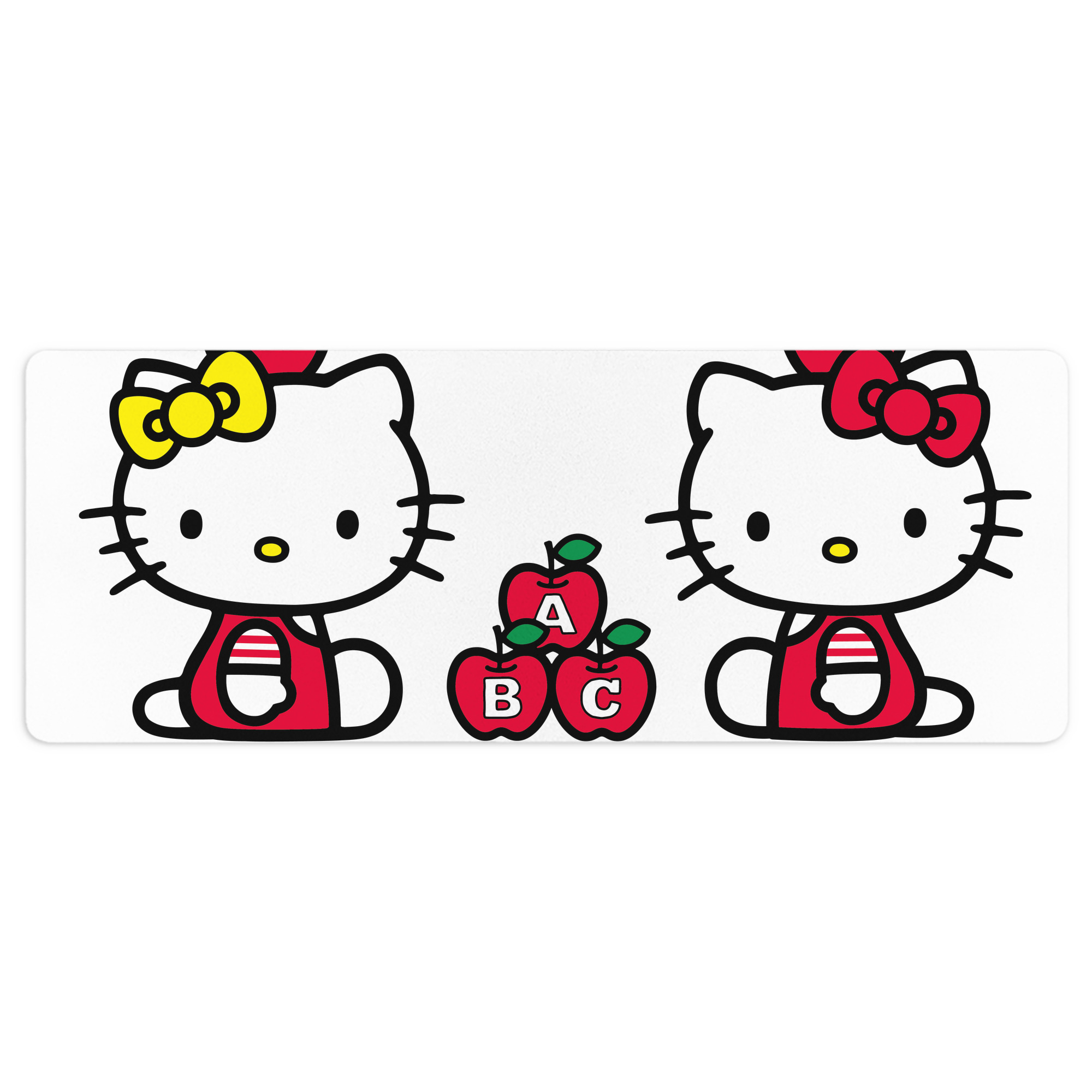 （画像用） Hello Kitty ハローキティ ステッチ加工 大判デスクマット／滑り止めマウスパッド
