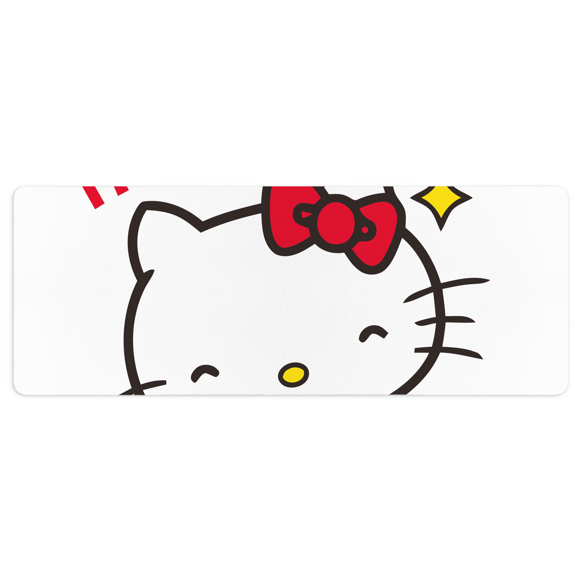 （画像用） Hello Kitty ハローキティ ステッチ加工 大判デスクマット／滑り止めマウスパッド