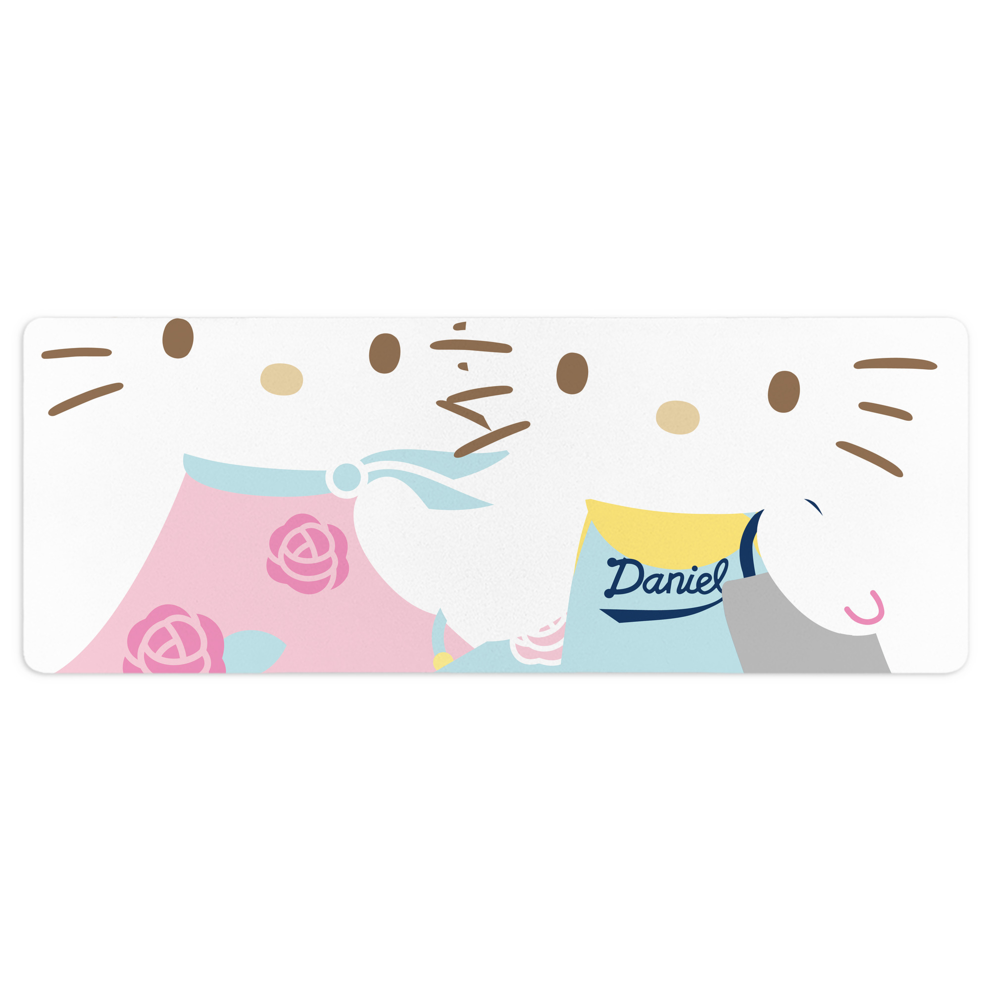 （画像用） Hello Kitty ハローキティ ステッチ加工 大判デスクマット／滑り止めマウスパッド