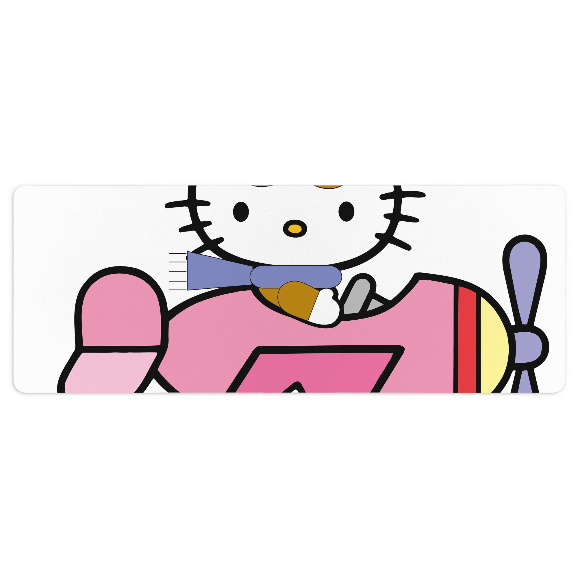（画像用） Hello Kitty ハローキティ ステッチ加工 大判デスクマット／滑り止めマウスパッド
