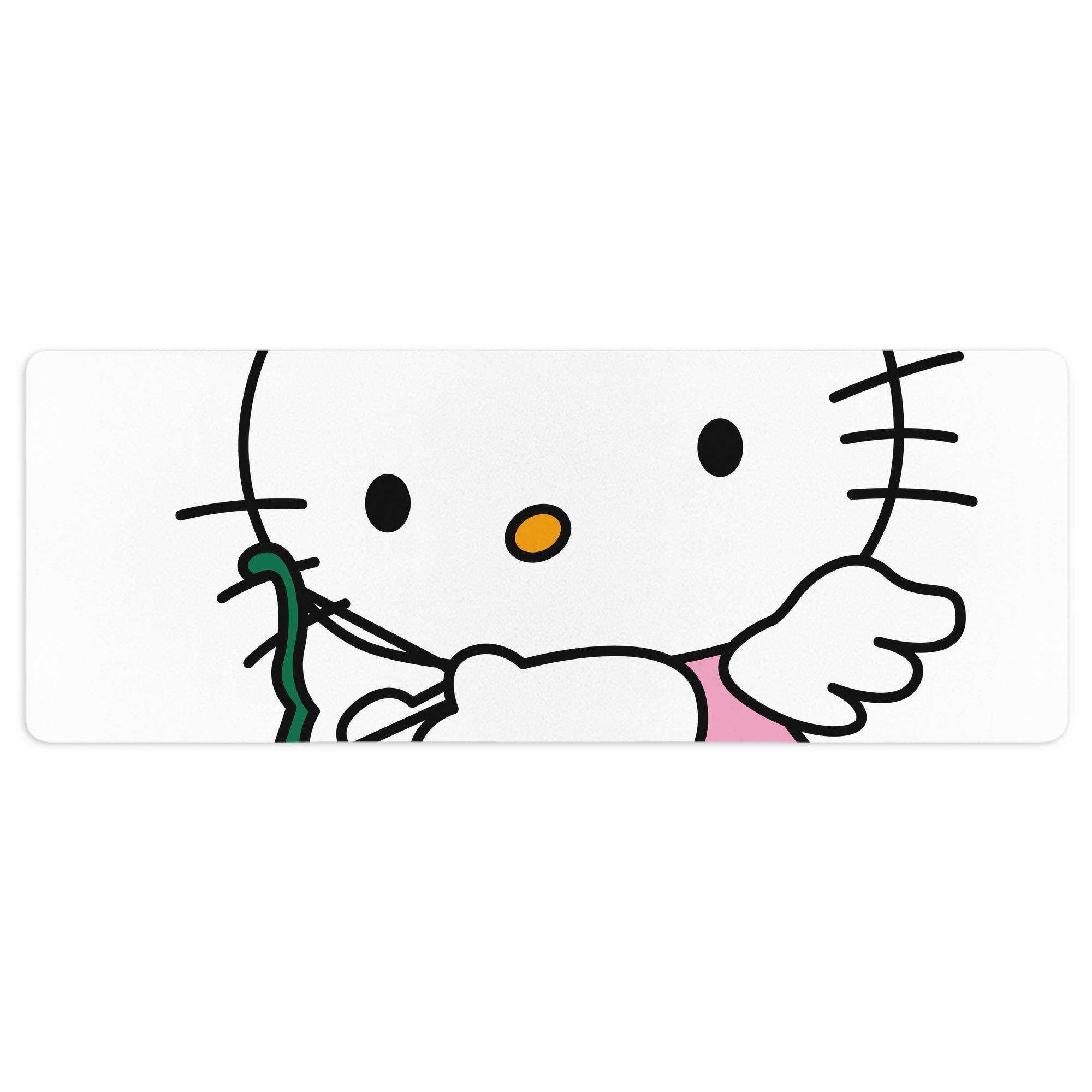 （画像用） Hello Kitty ハローキティ ステッチ加工 大判デスクマット／滑り止めマウスパッド
