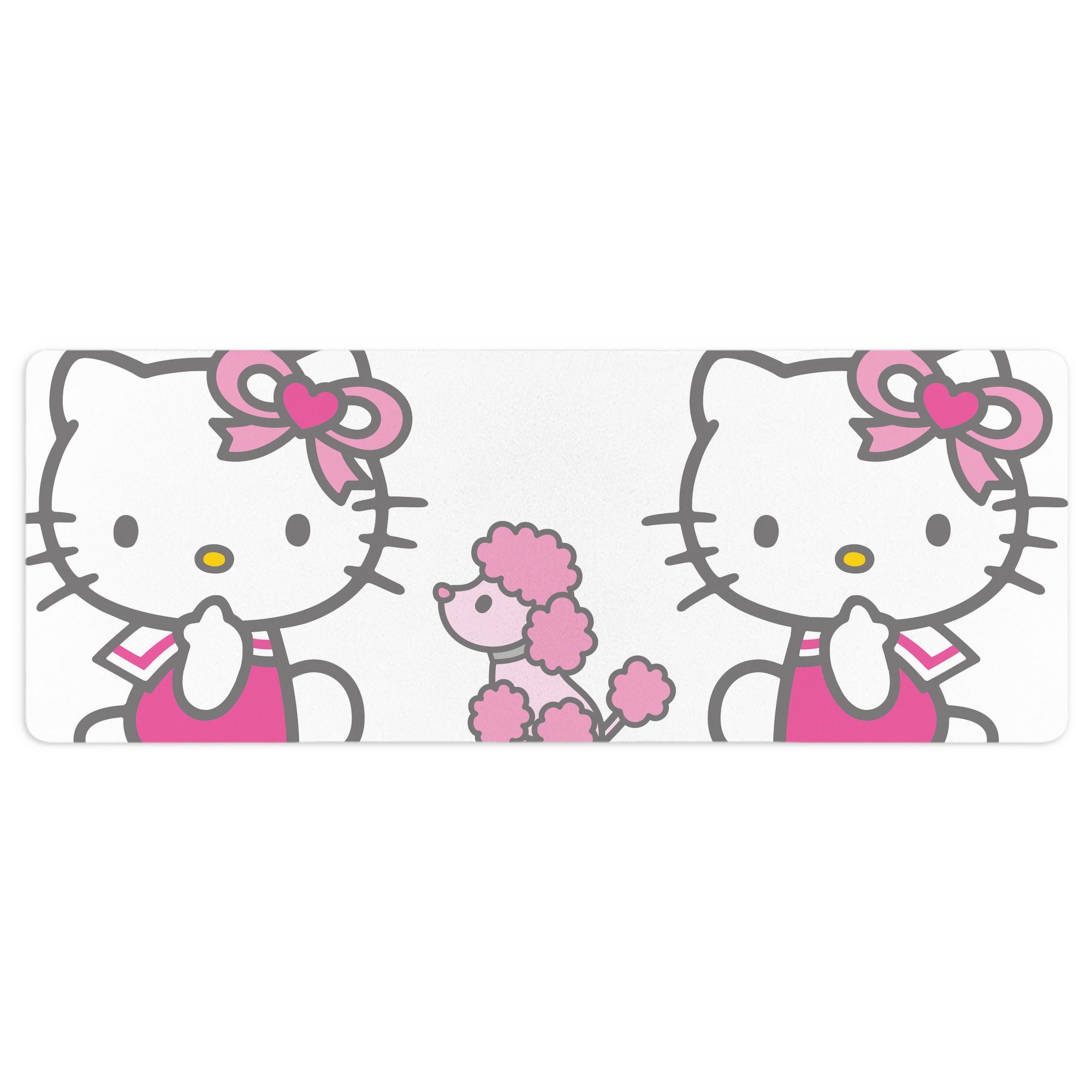 （画像用） Hello Kitty ハローキティ ステッチ加工 大判デスクマット／滑り止めマウスパッド