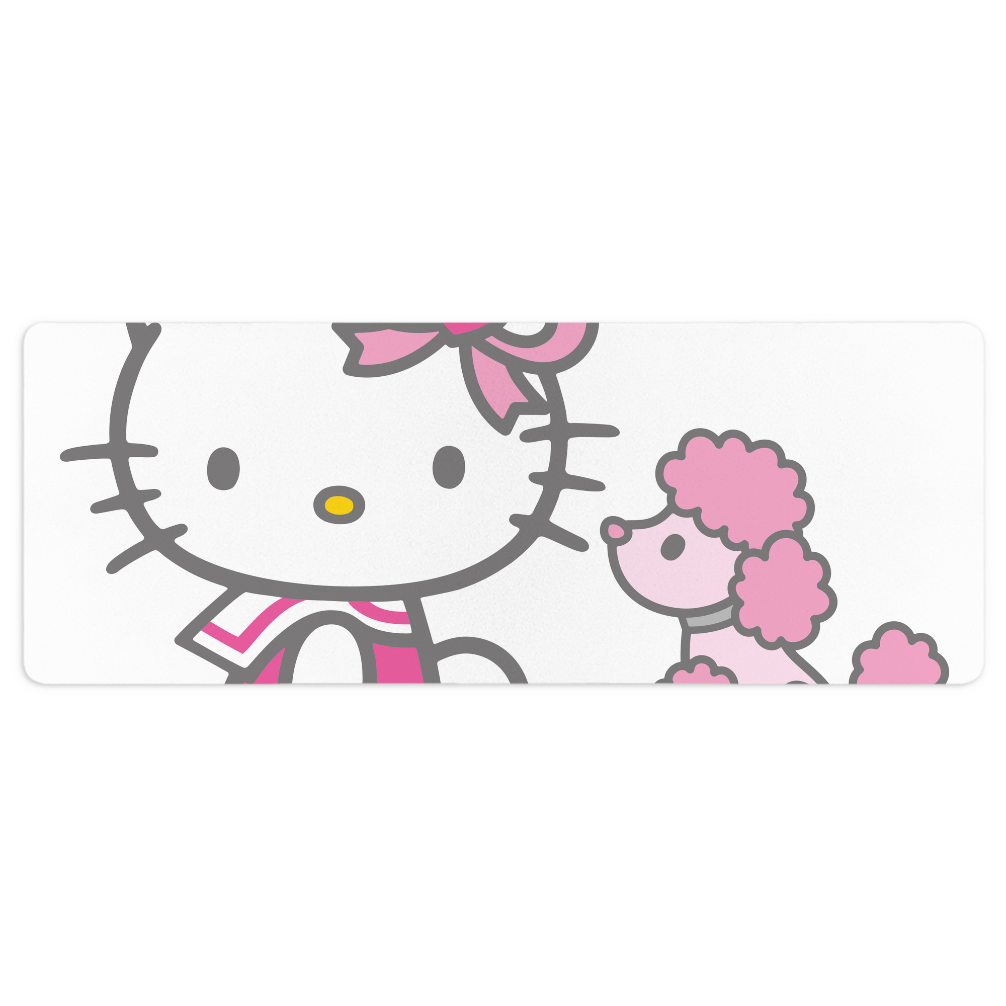 （画像用） Hello Kitty ハローキティ ステッチ加工 大判デスクマット／滑り止めマウスパッド