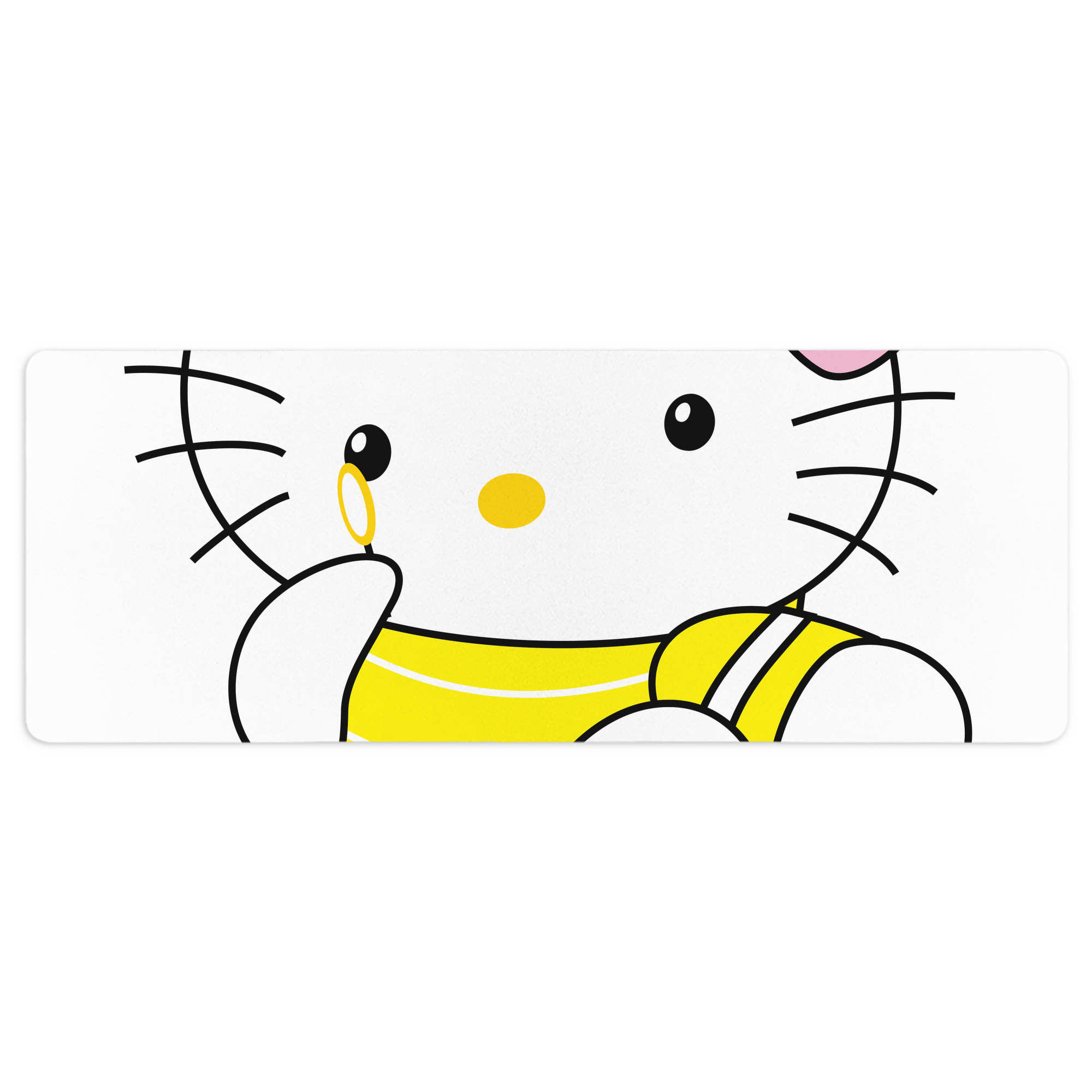（画像用） Hello Kitty ハローキティ ステッチ加工 大判デスクマット／滑り止めマウスパッド