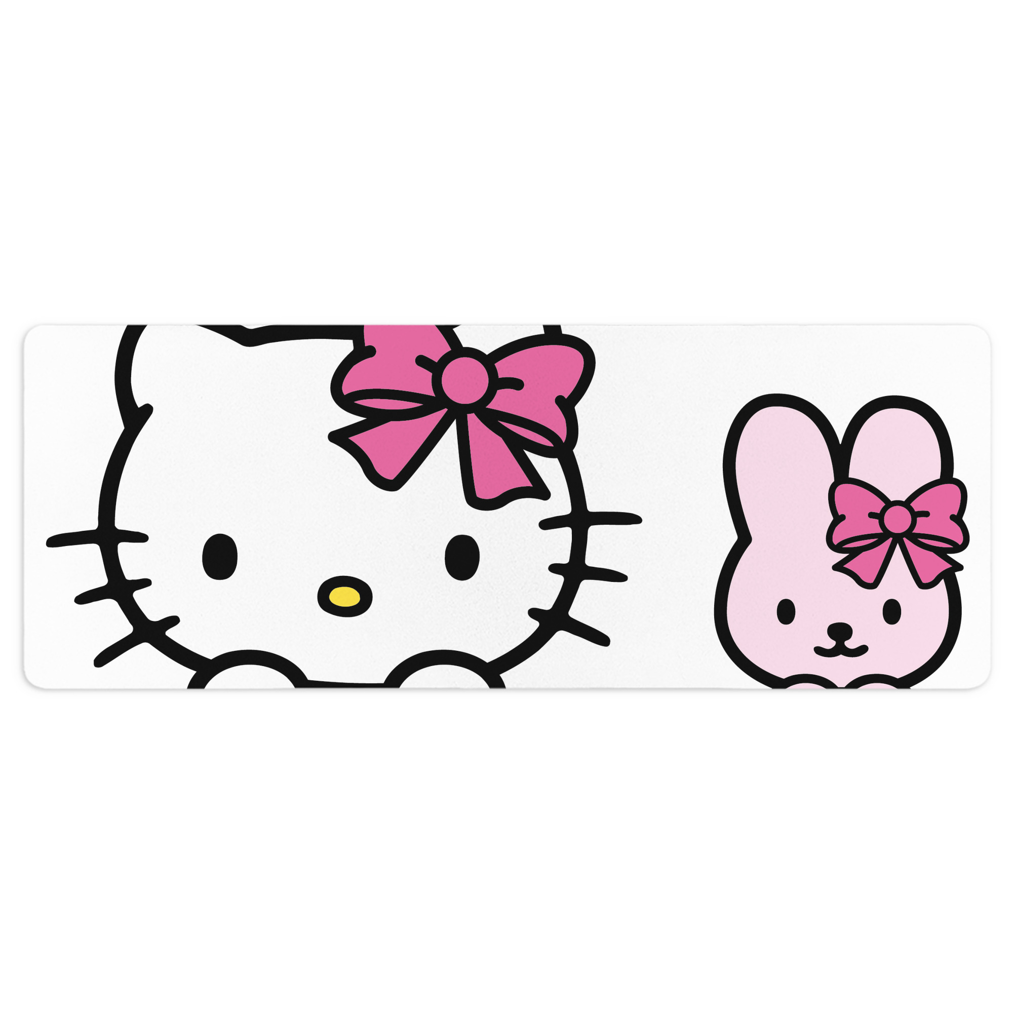 （画像用） Hello Kitty ハローキティ ステッチ加工 大判デスクマット／滑り止めマウスパッド