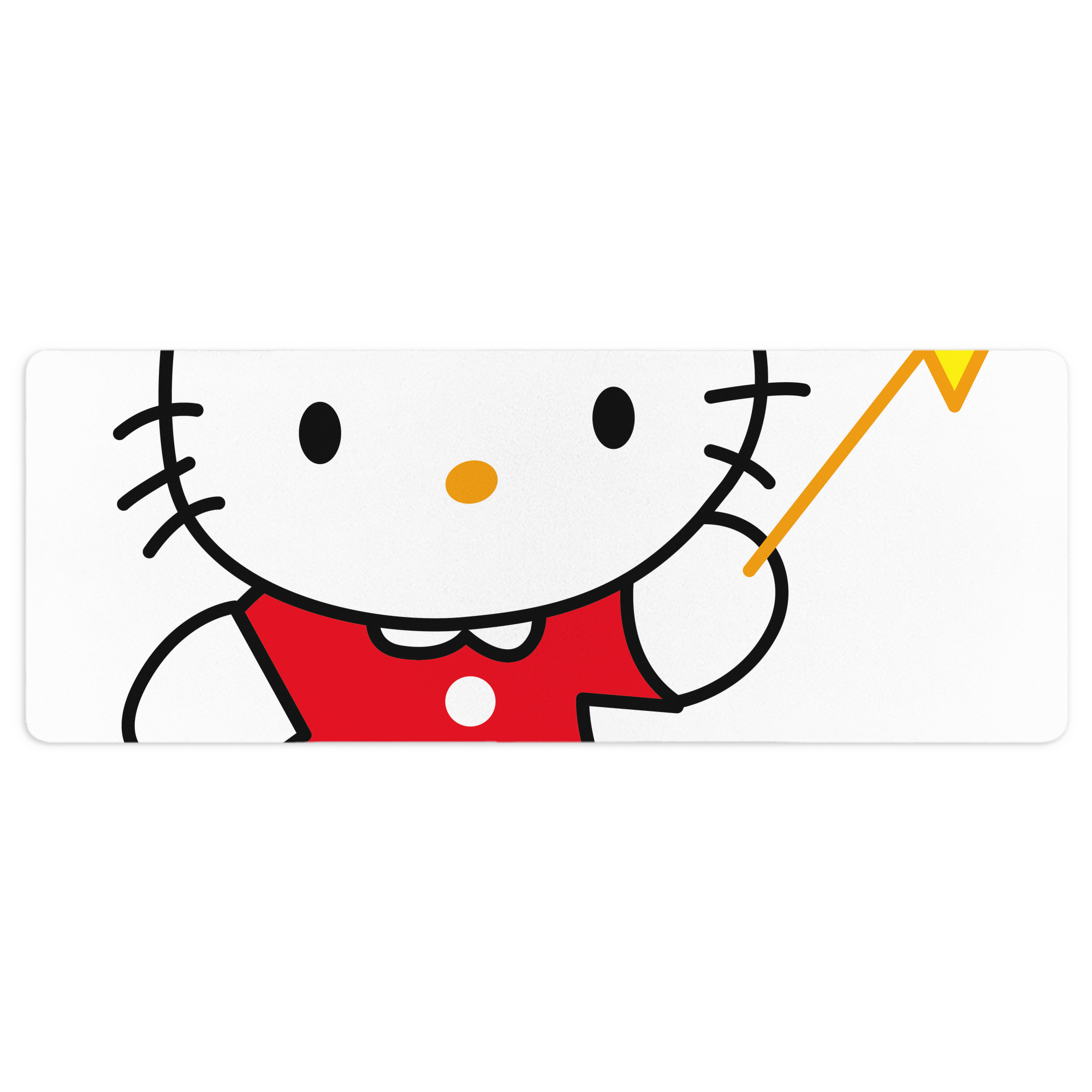 （画像用） Hello Kitty ハローキティ ステッチ加工 大判デスクマット／滑り止めマウスパッド