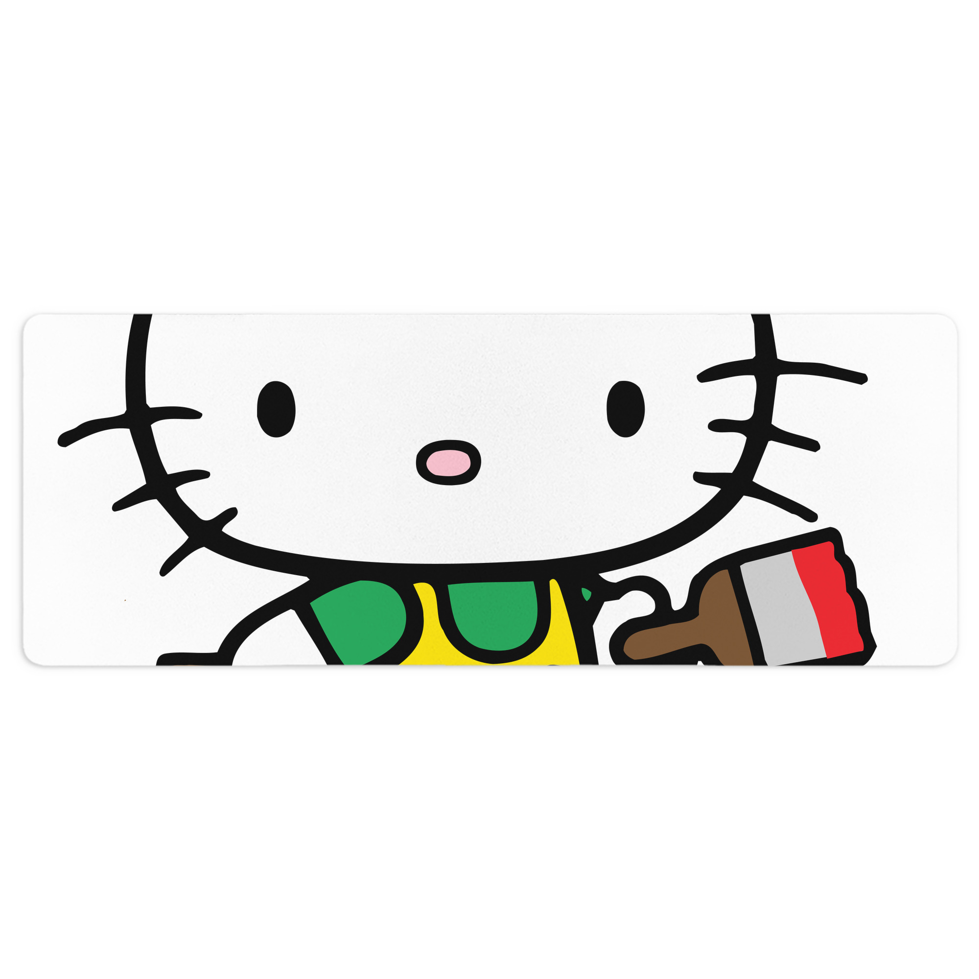 （画像用） Hello Kitty ハローキティ ステッチ加工 大判デスクマット／滑り止めマウスパッド