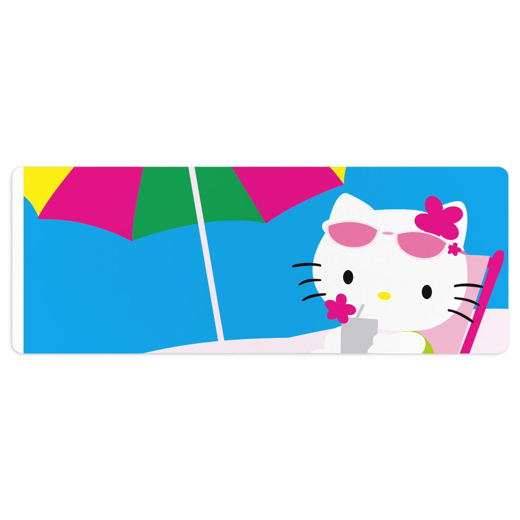 （画像用） Hello Kitty ハローキティ ステッチ加工 大判デスクマット／滑り止めマウスパッド