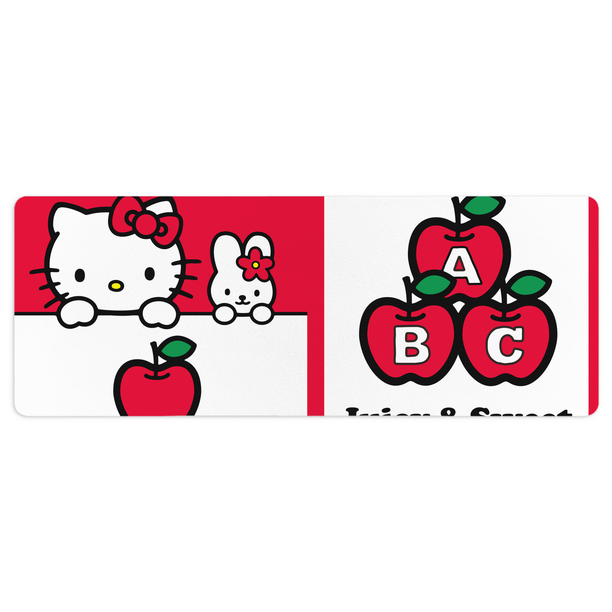 （画像用） Hello Kitty ハローキティ ステッチ加工 大判デスクマット／滑り止めマウスパッド