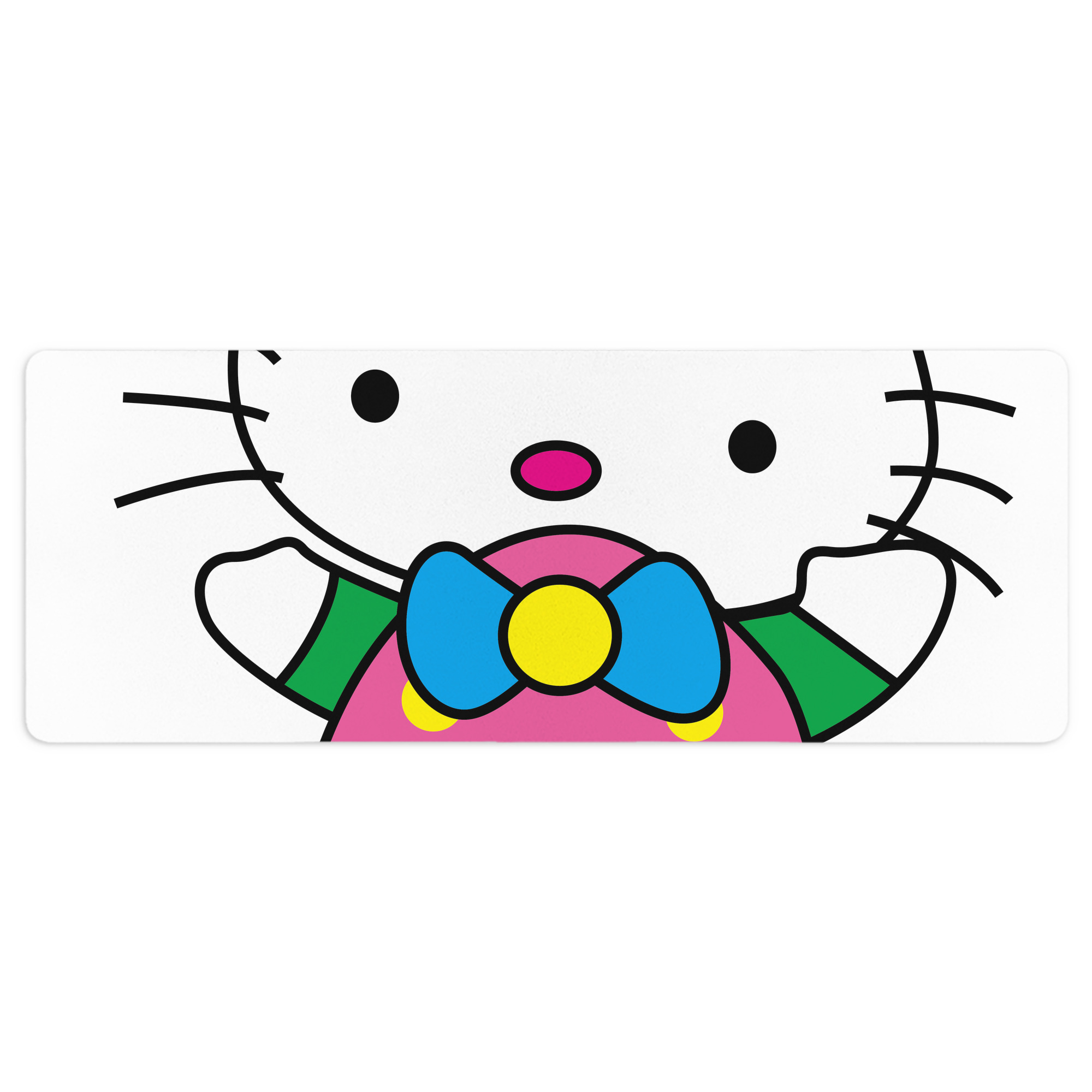 （画像用） Hello Kitty ハローキティ ステッチ加工 大判デスクマット／滑り止めマウスパッド