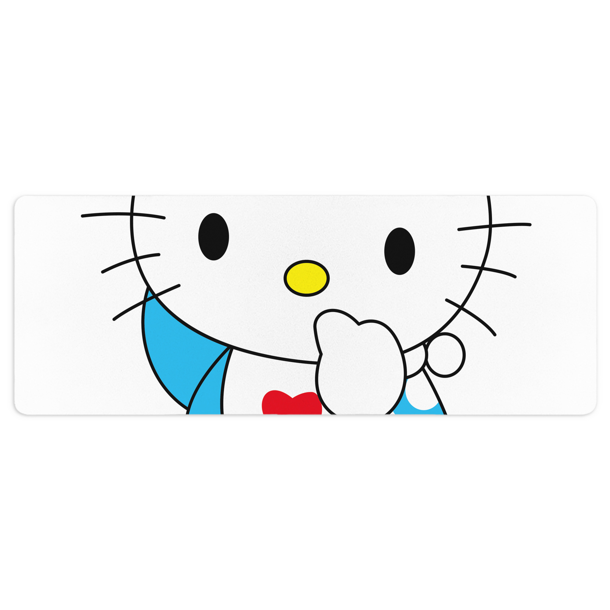（画像用） Hello Kitty ハローキティ ステッチ加工 大判デスクマット／滑り止めマウスパッド