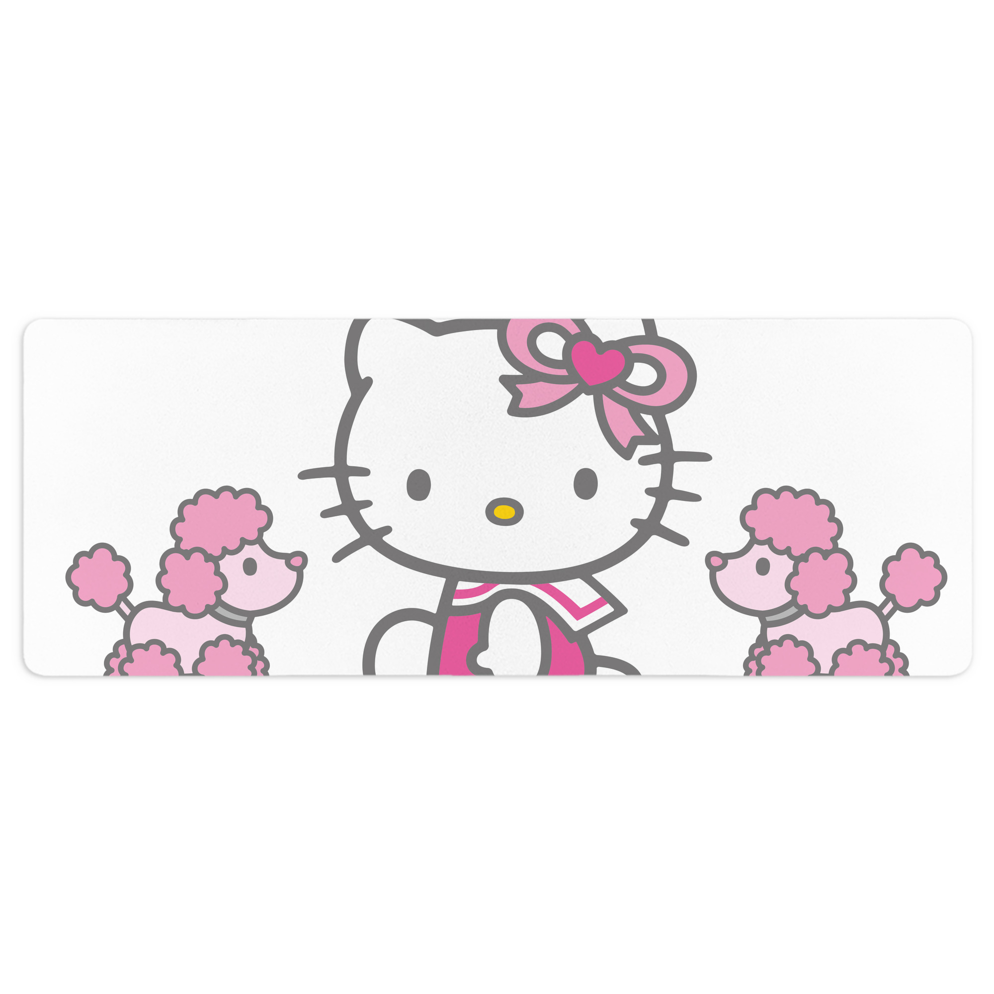 （画像用） Hello Kitty ハローキティ ステッチ加工 大判デスクマット／滑り止めマウスパッド
