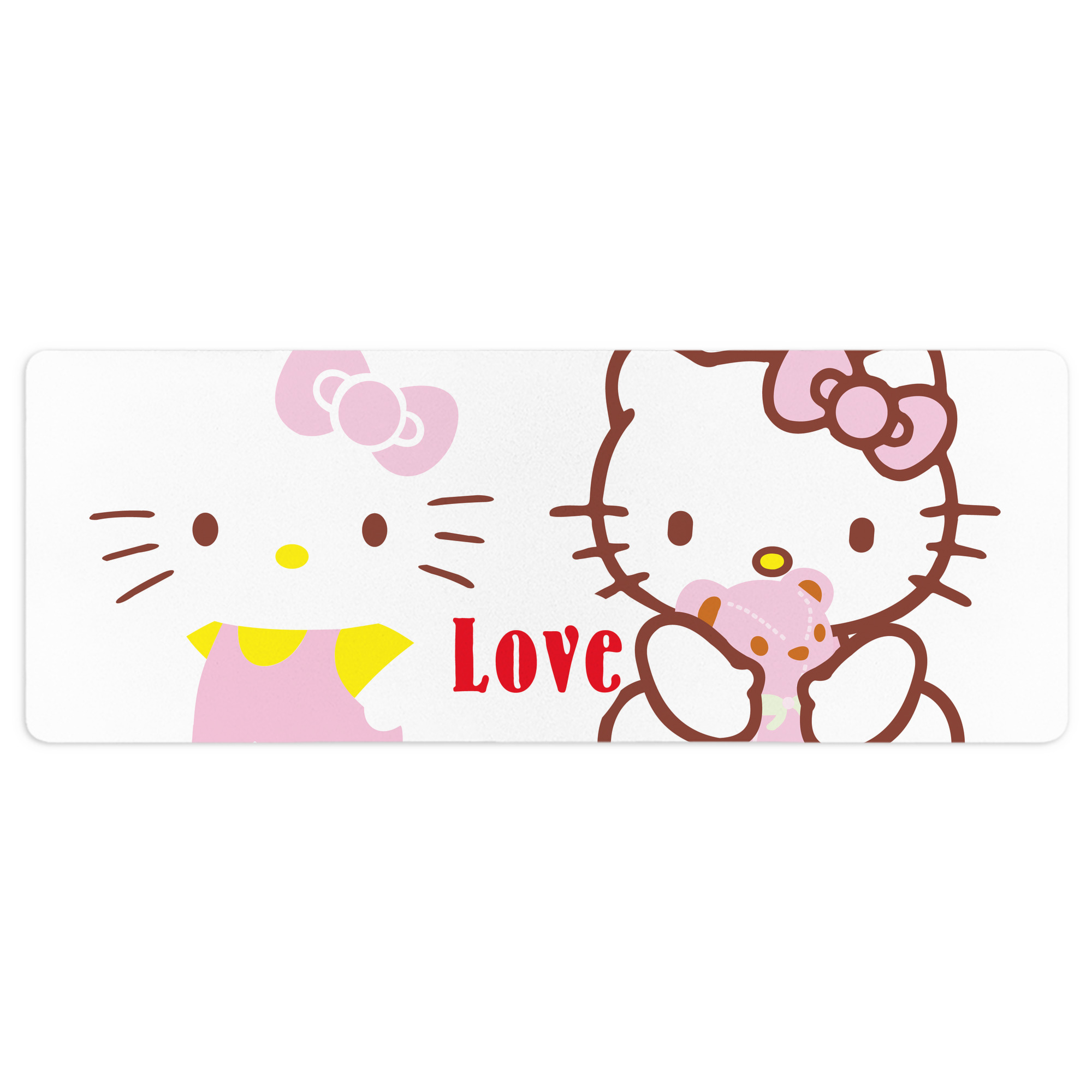 （画像用） Hello Kitty ハローキティ ステッチ加工 大判デスクマット／滑り止めマウスパッド