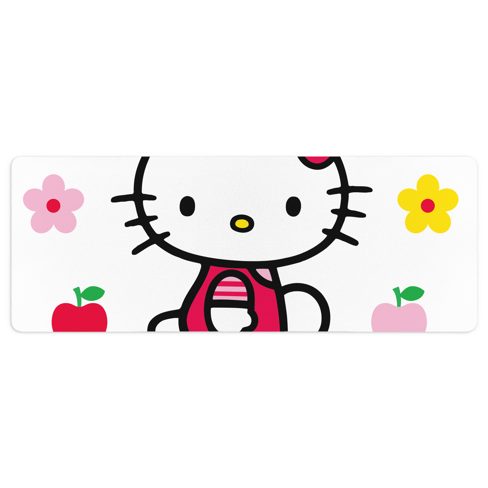（画像用） Hello Kitty ハローキティ ステッチ加工 大判デスクマット／滑り止めマウスパッド