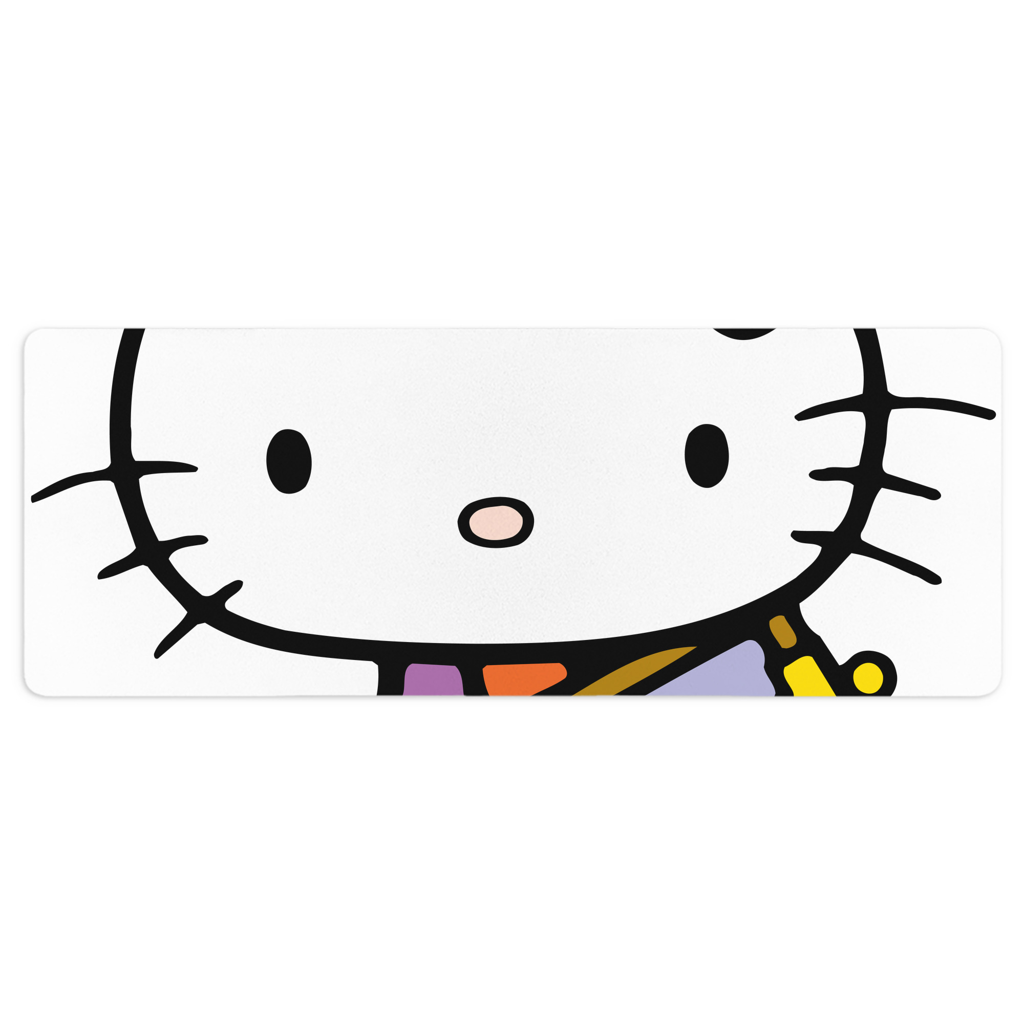 （画像用） Hello Kitty ハローキティ ステッチ加工 大判デスクマット／滑り止めマウスパッド