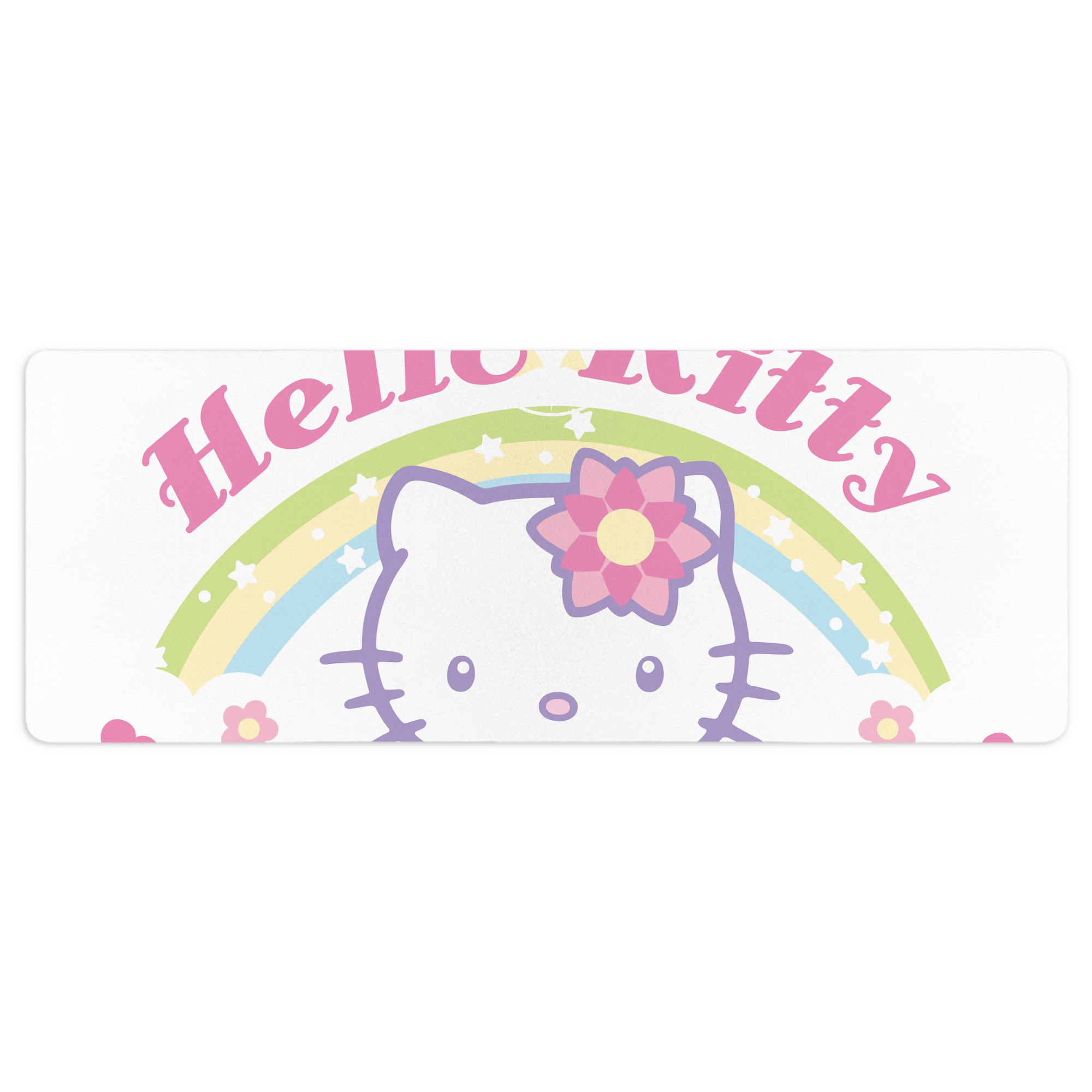 （画像用） Hello Kitty ハローキティ ステッチ加工 大判デスクマット／滑り止めマウスパッド