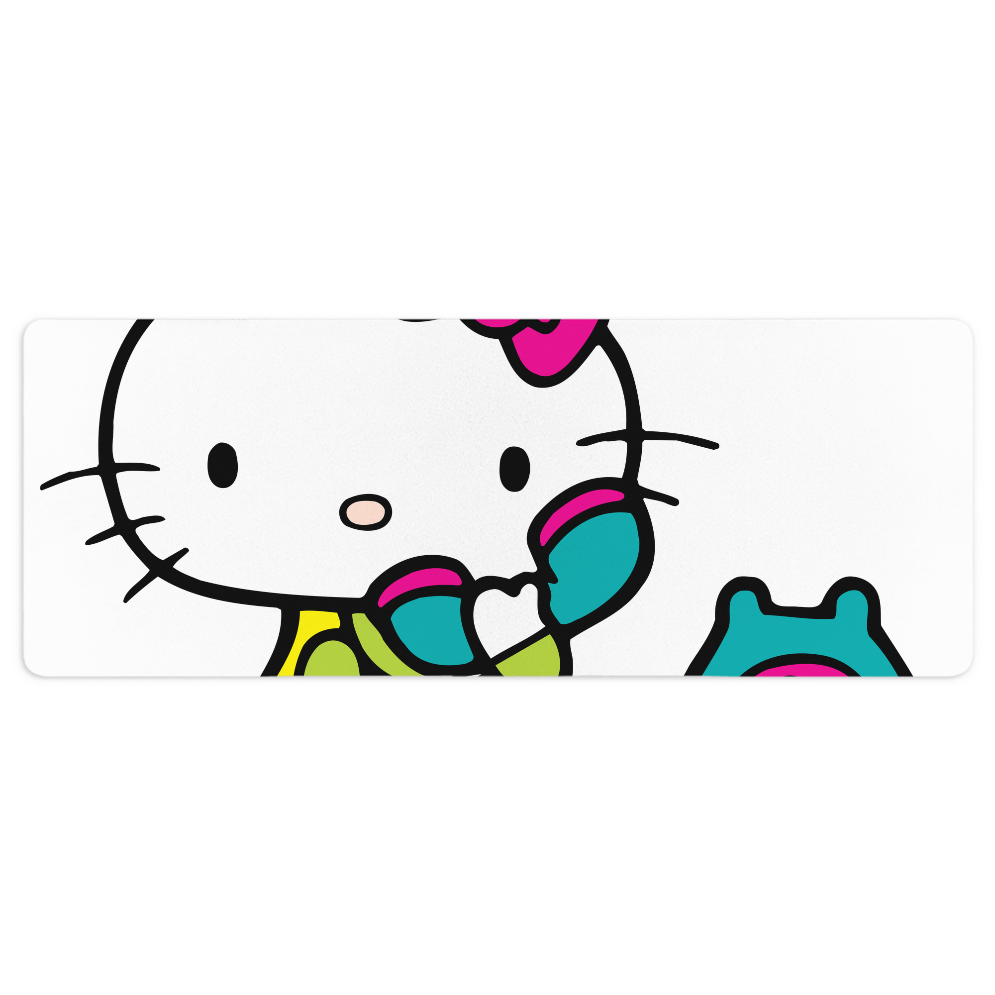 （画像用） Hello Kitty ハローキティ ステッチ加工 大判デスクマット／滑り止めマウスパッド