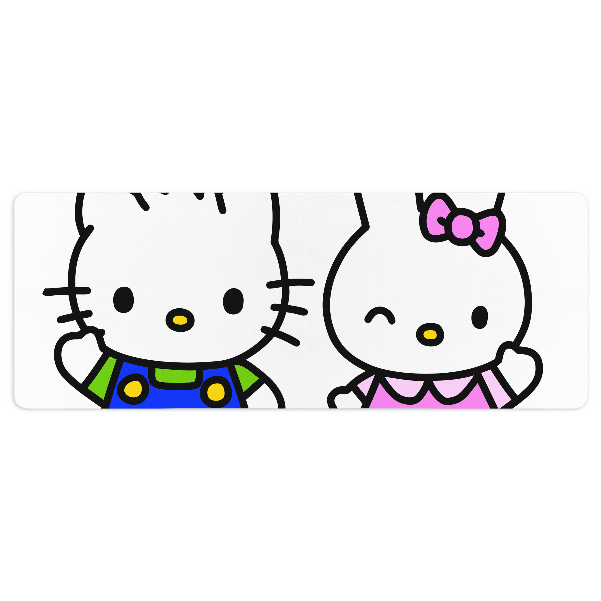 （画像用） Hello Kitty ハローキティ ステッチ加工 大判デスクマット／滑り止めマウスパッド