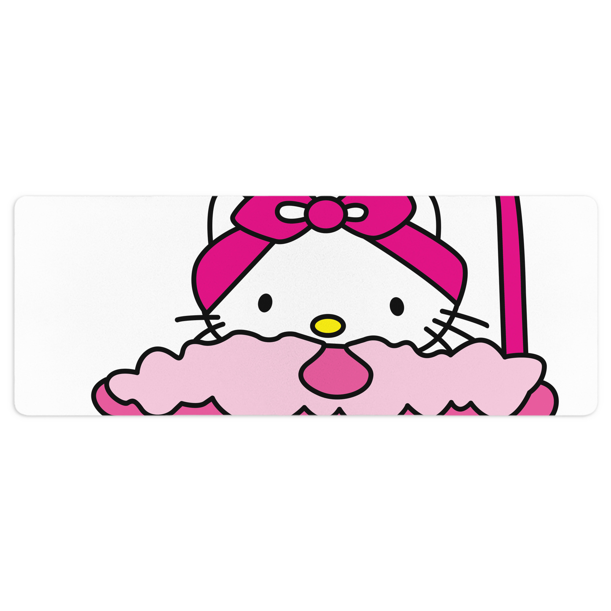 （画像用） Hello Kitty ハローキティ ステッチ加工 大判デスクマット／滑り止めマウスパッド