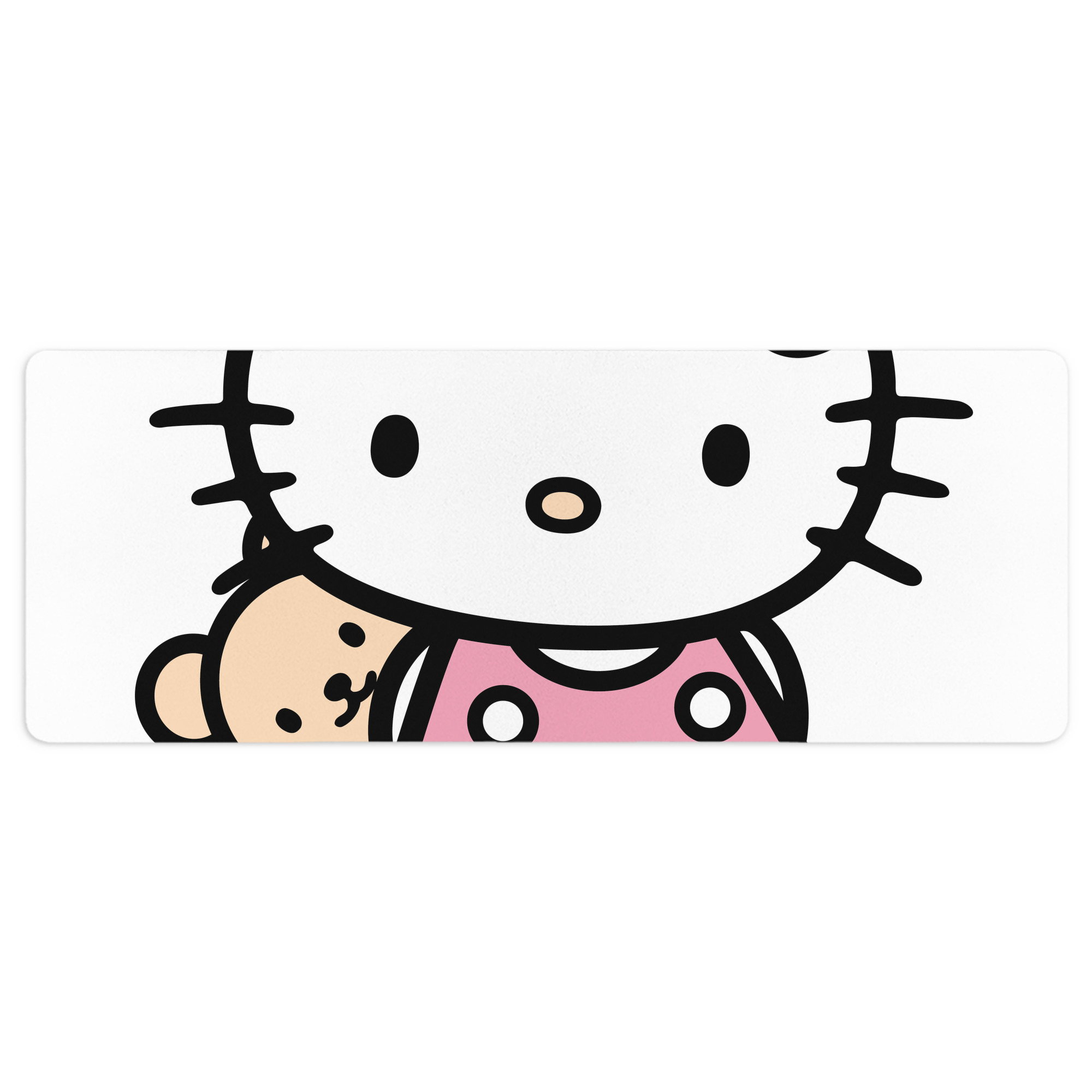 （画像用） Hello Kitty ハローキティ ステッチ加工 大判デスクマット／滑り止めマウスパッド