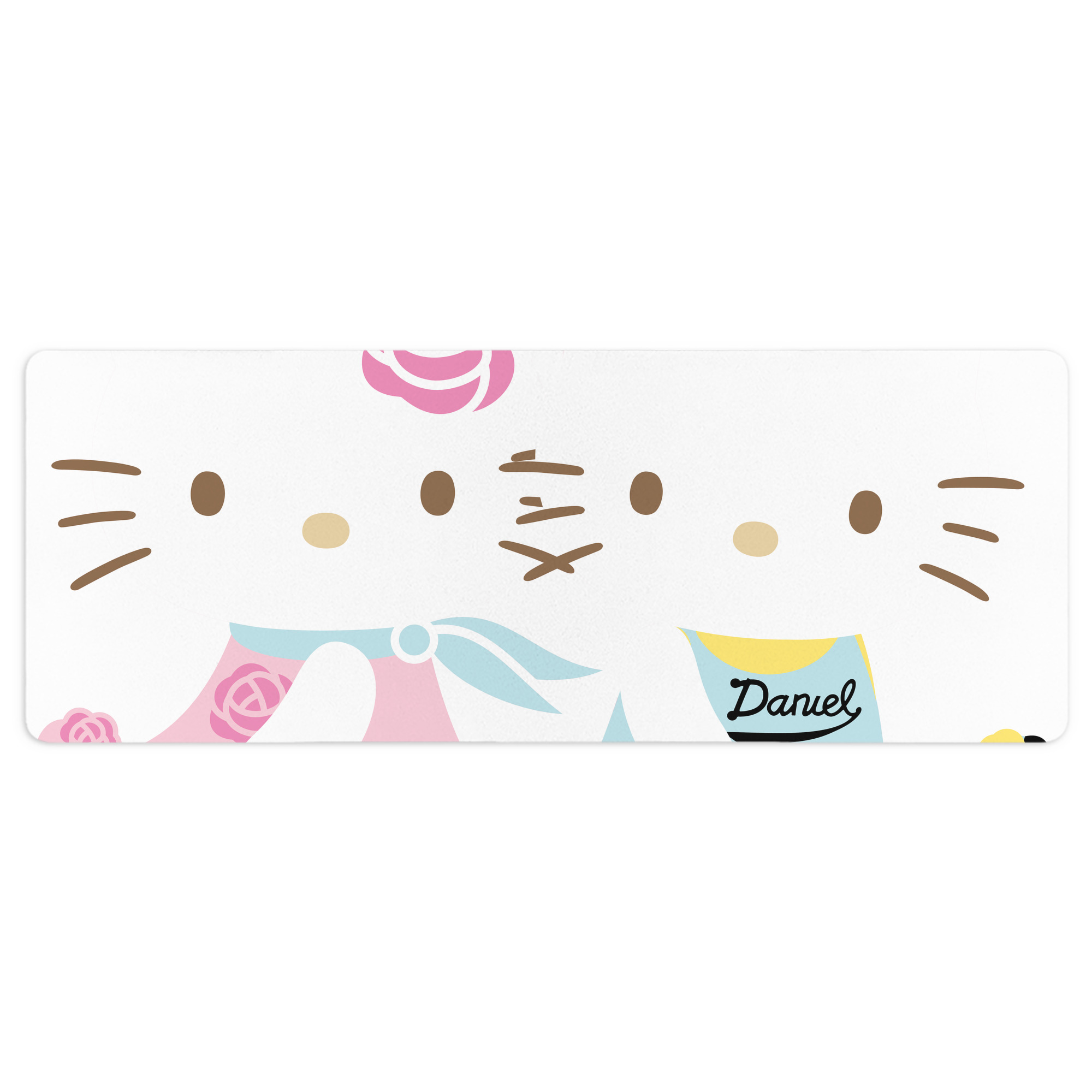 （画像用） Hello Kitty ハローキティ ステッチ加工 大判デスクマット／滑り止めマウスパッド