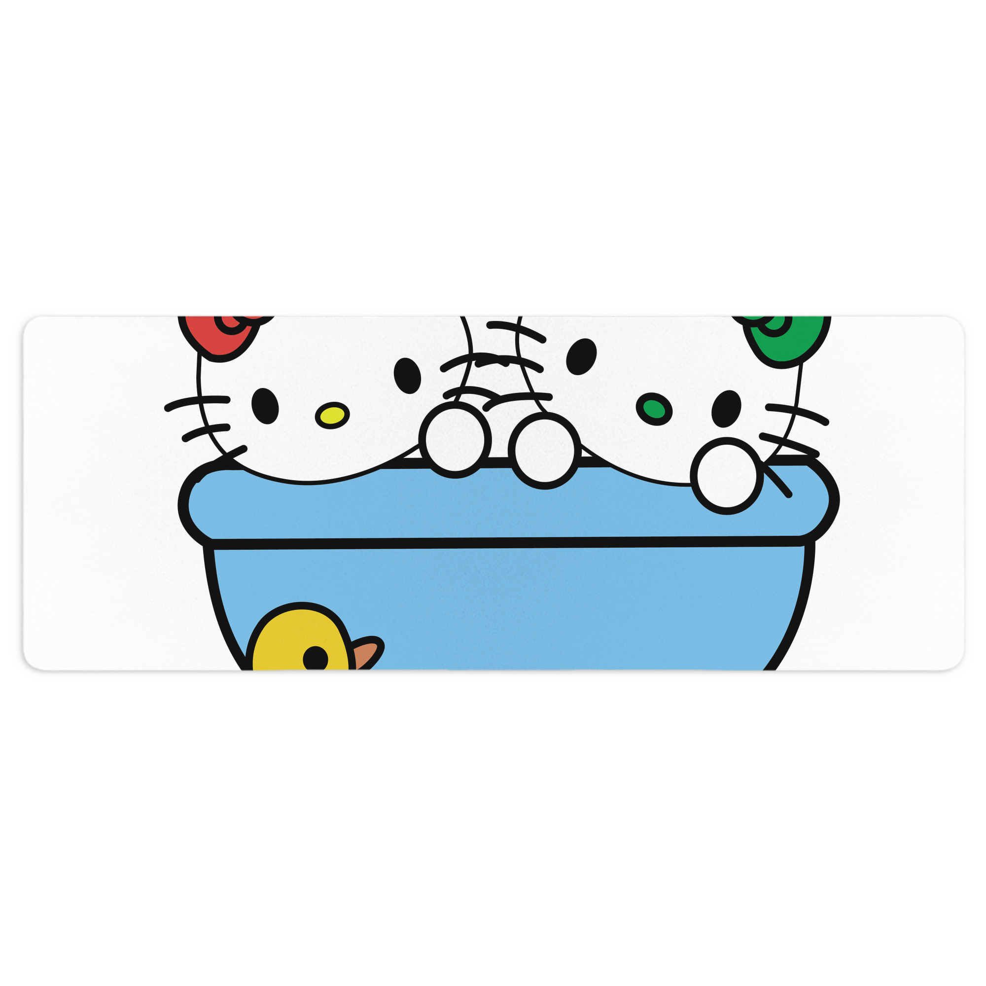 （画像用） Hello Kitty ハローキティ ステッチ加工 大判デスクマット／滑り止めマウスパッド