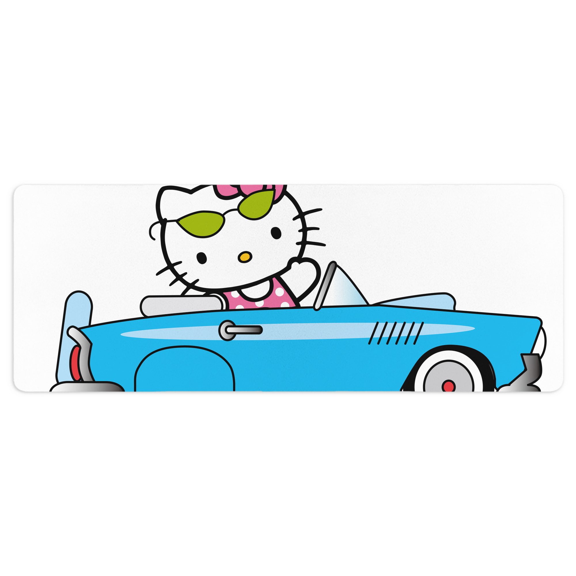 （画像用） Hello Kitty ハローキティ ステッチ加工 大判デスクマット／滑り止めマウスパッド