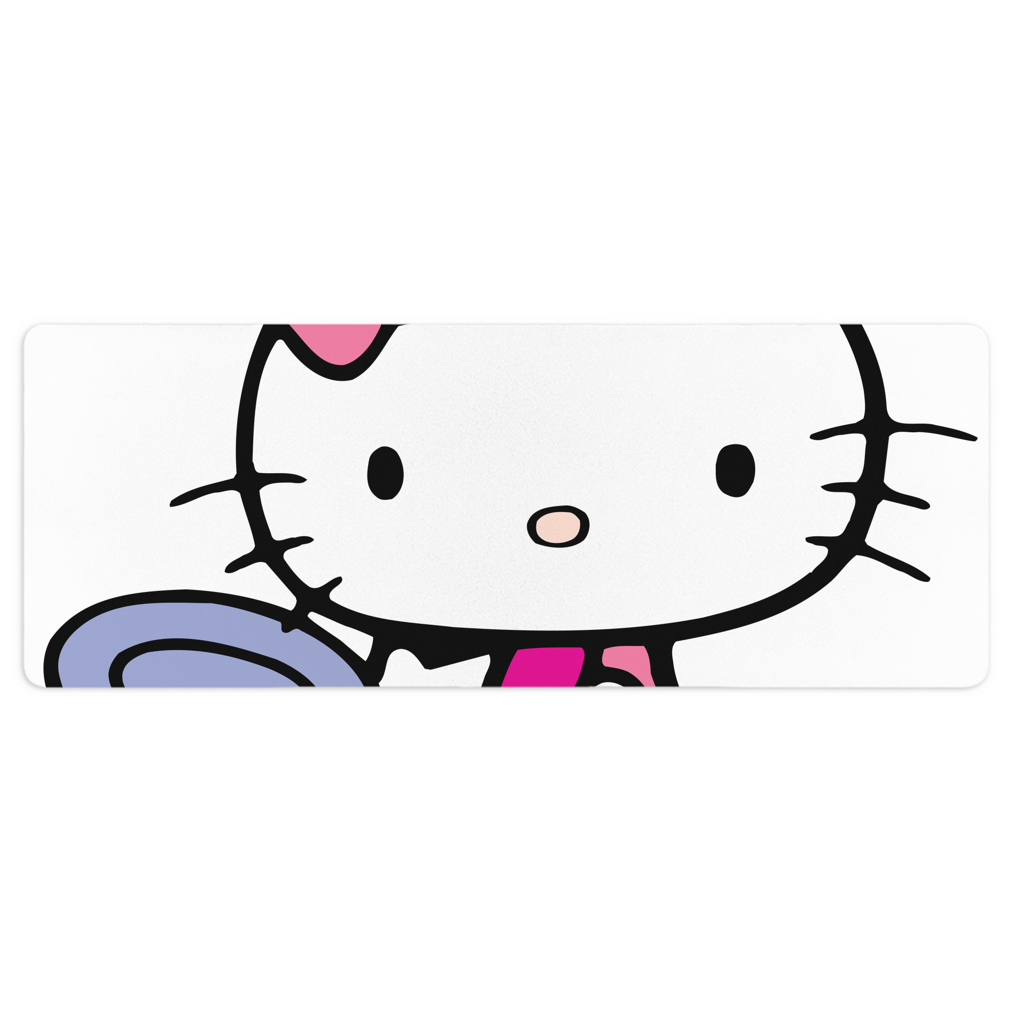 （画像用） Hello Kitty ハローキティ ステッチ加工 大判デスクマット／滑り止めマウスパッド