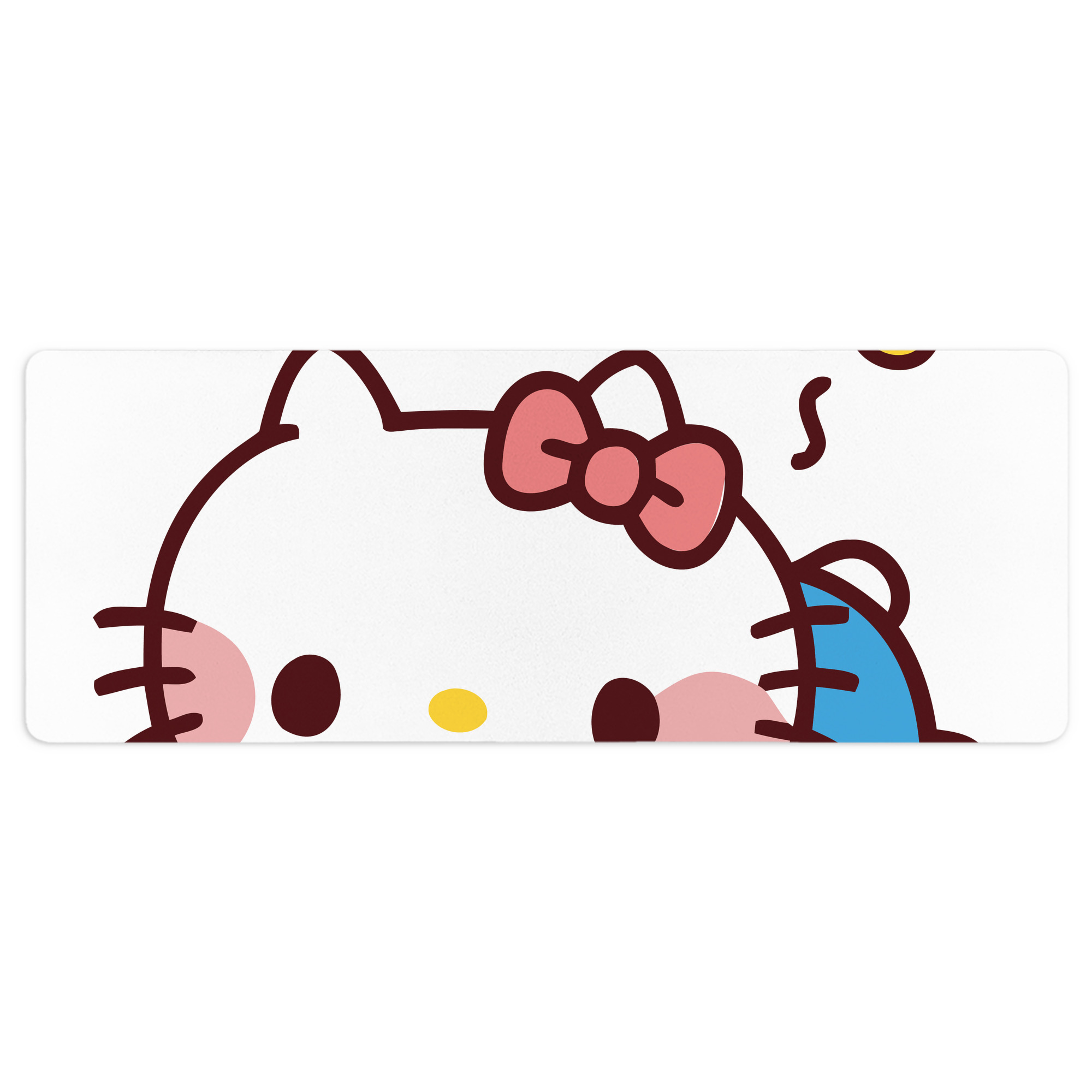 （画像用） Hello Kitty ハローキティ ステッチ加工 大判デスクマット／滑り止めマウスパッド