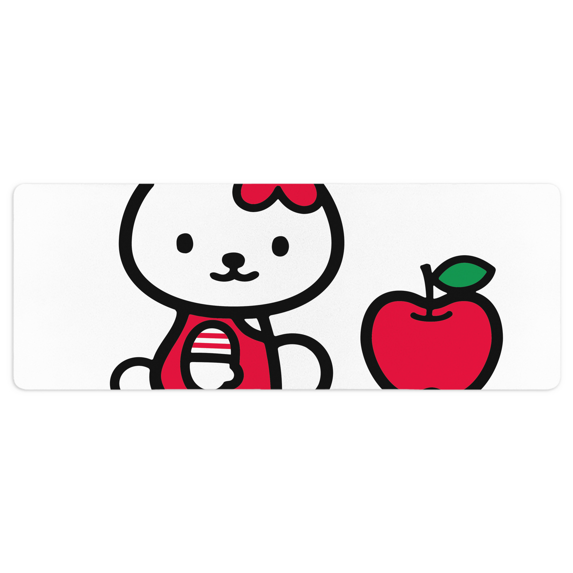 （画像用） Hello Kitty ハローキティ ステッチ加工 大判デスクマット／滑り止めマウスパッド