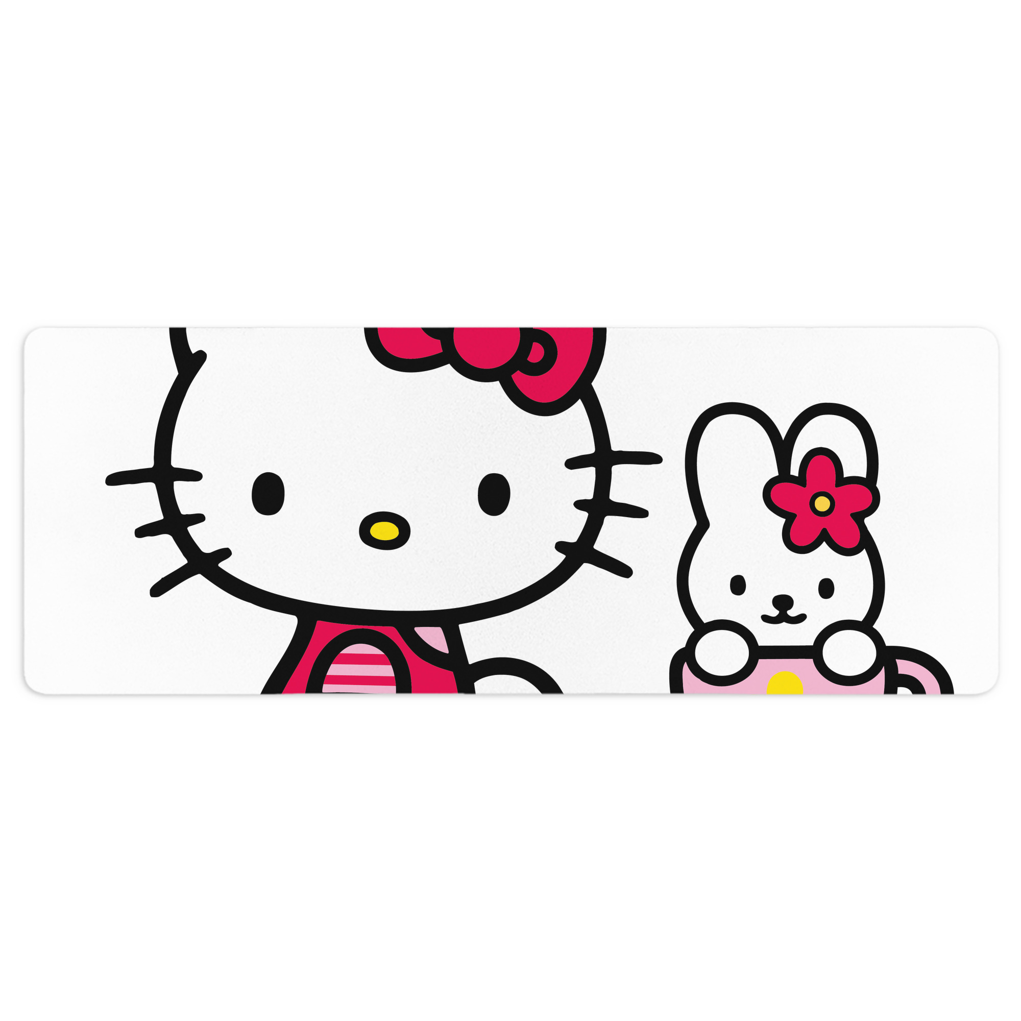 （画像用） Hello Kitty ハローキティ ステッチ加工 大判デスクマット／滑り止めマウスパッド