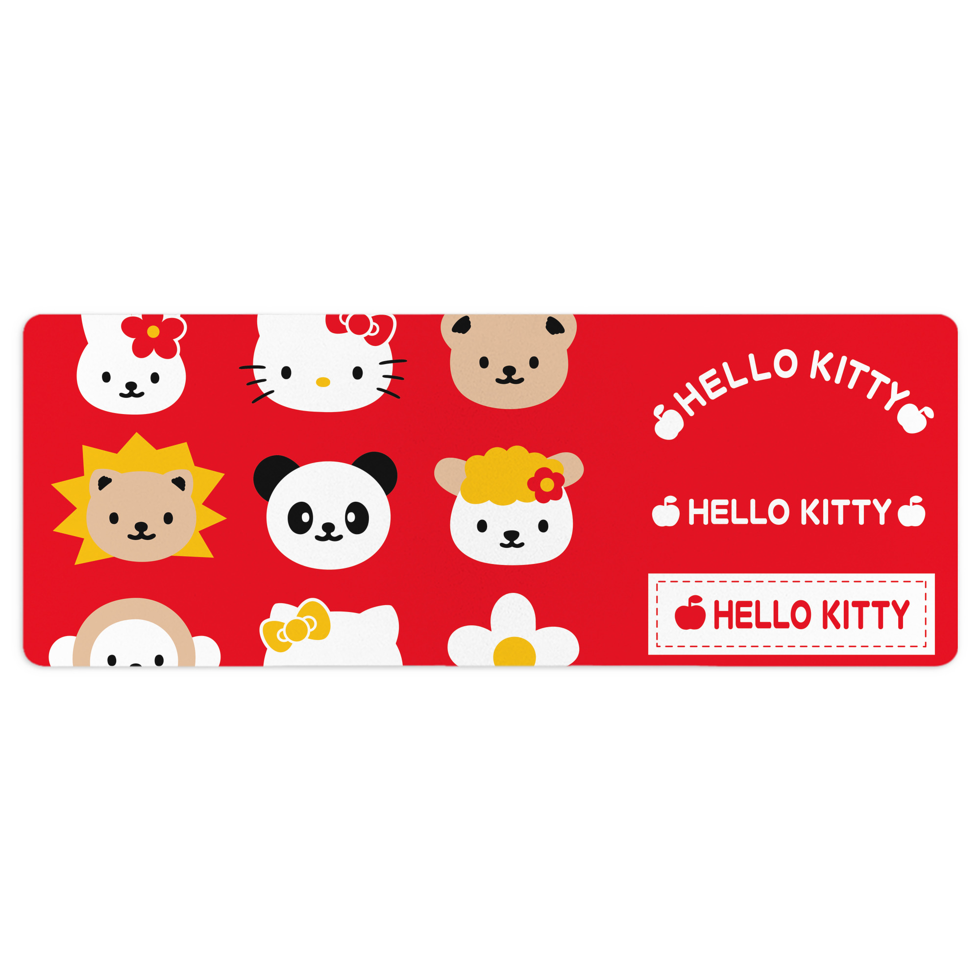 （画像用） Hello Kitty ハローキティ ステッチ加工 大判デスクマット／滑り止めマウスパッド