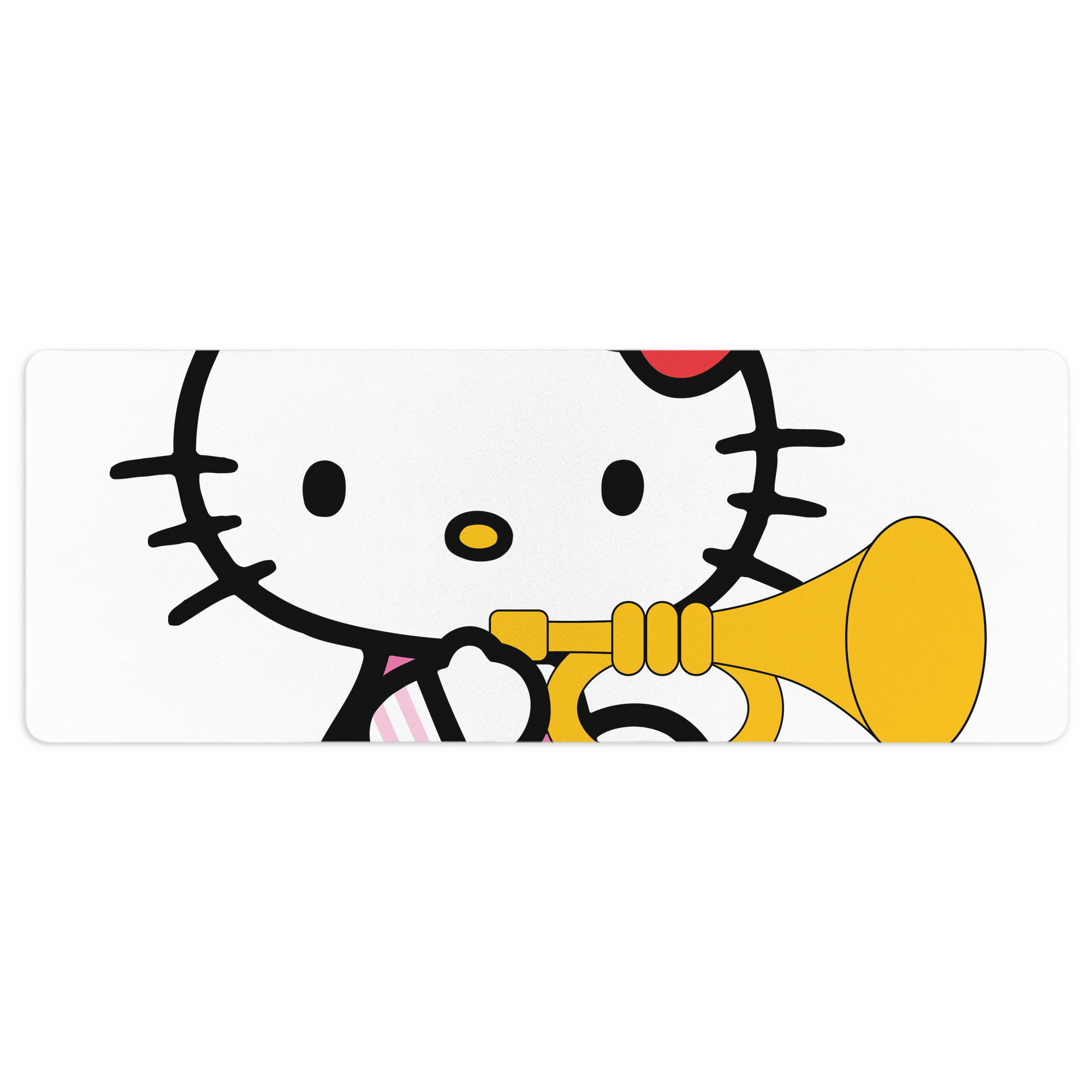 （画像用） Hello Kitty ハローキティ ステッチ加工 大判デスクマット／滑り止めマウスパッド