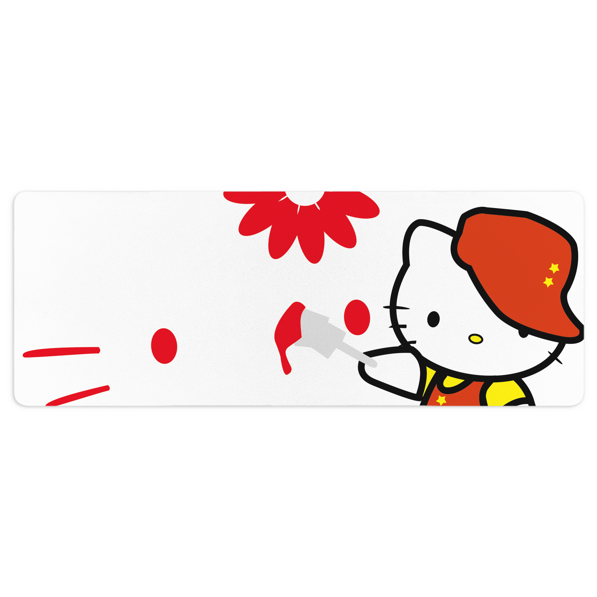 （画像用） Hello Kitty ハローキティ ステッチ加工 大判デスクマット／滑り止めマウスパッド