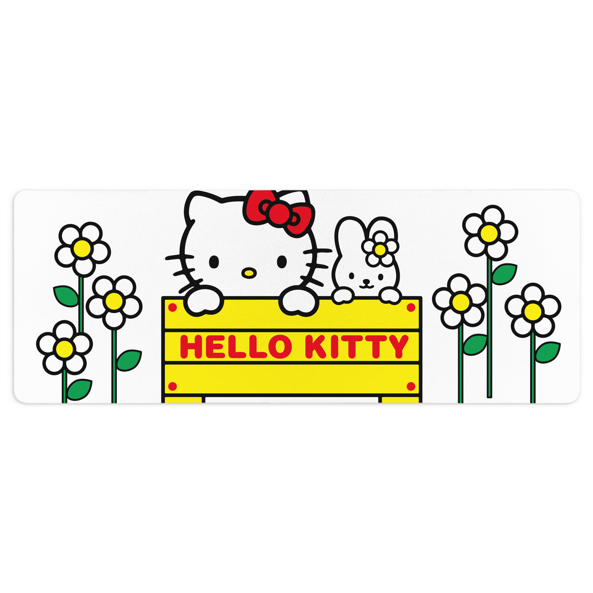 （画像用） Hello Kitty ハローキティ ステッチ加工 大判デスクマット／滑り止めマウスパッド