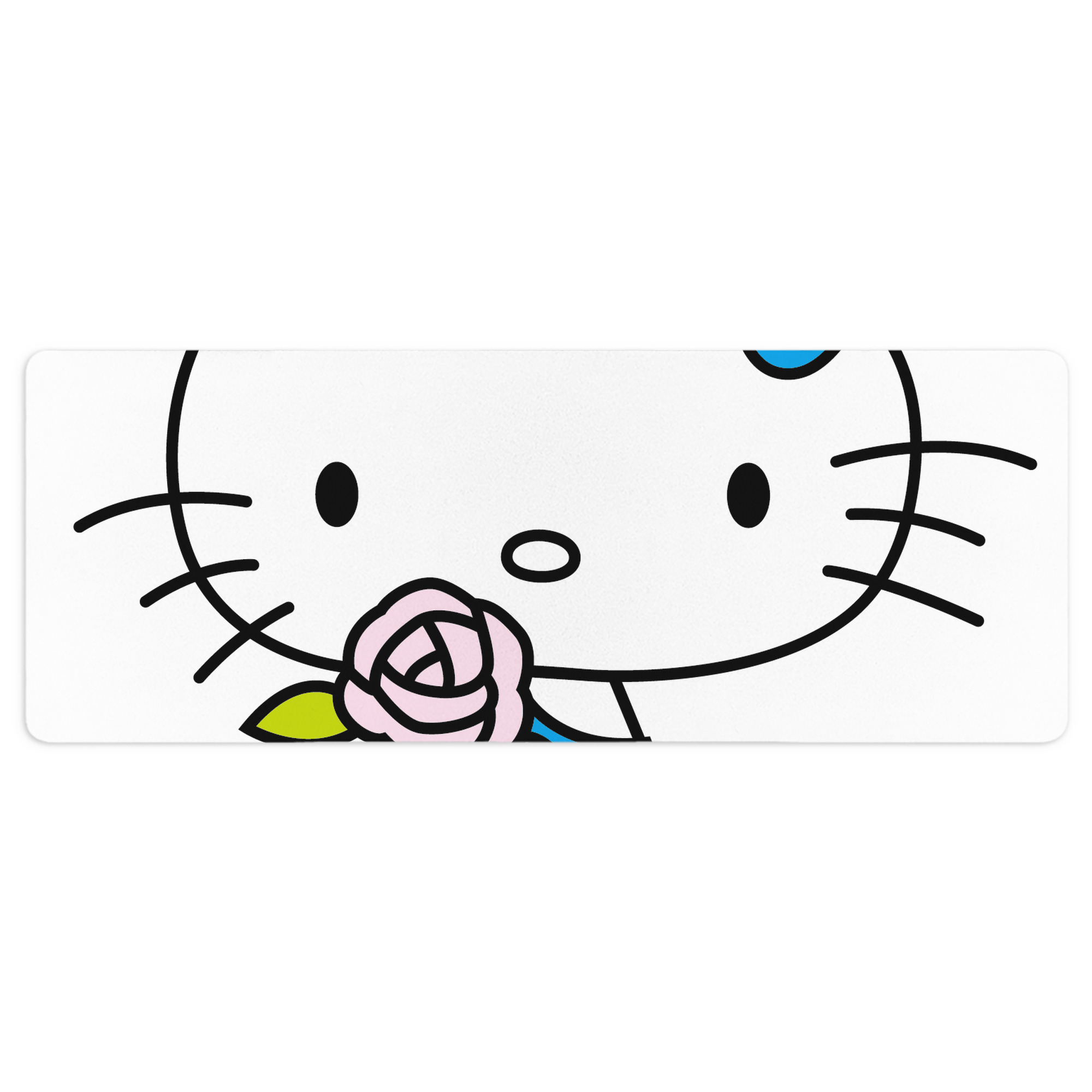（画像用） Hello Kitty ハローキティ ステッチ加工 大判デスクマット／滑り止めマウスパッド
