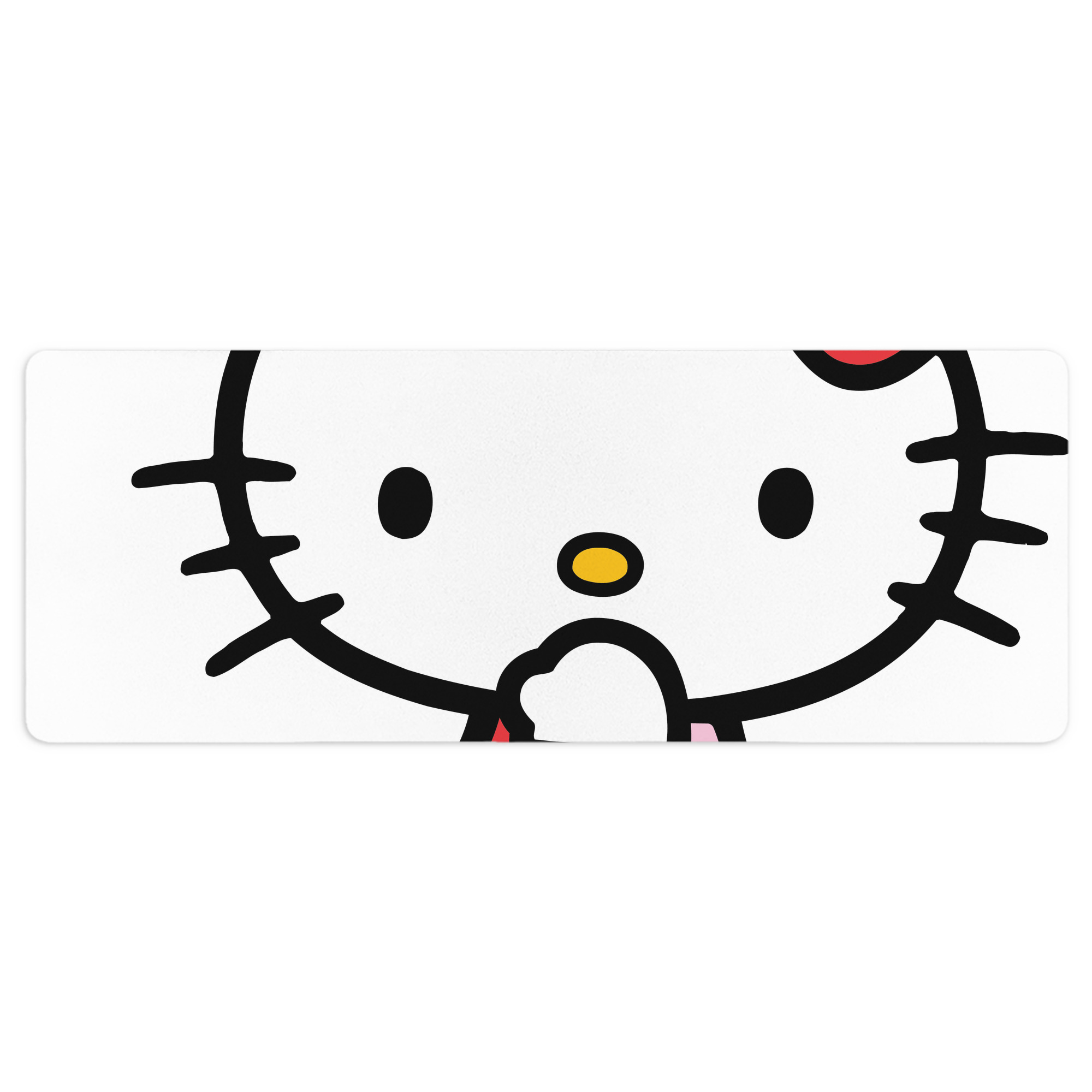 （画像用） Hello Kitty ハローキティ ステッチ加工 大判デスクマット／滑り止めマウスパッド
