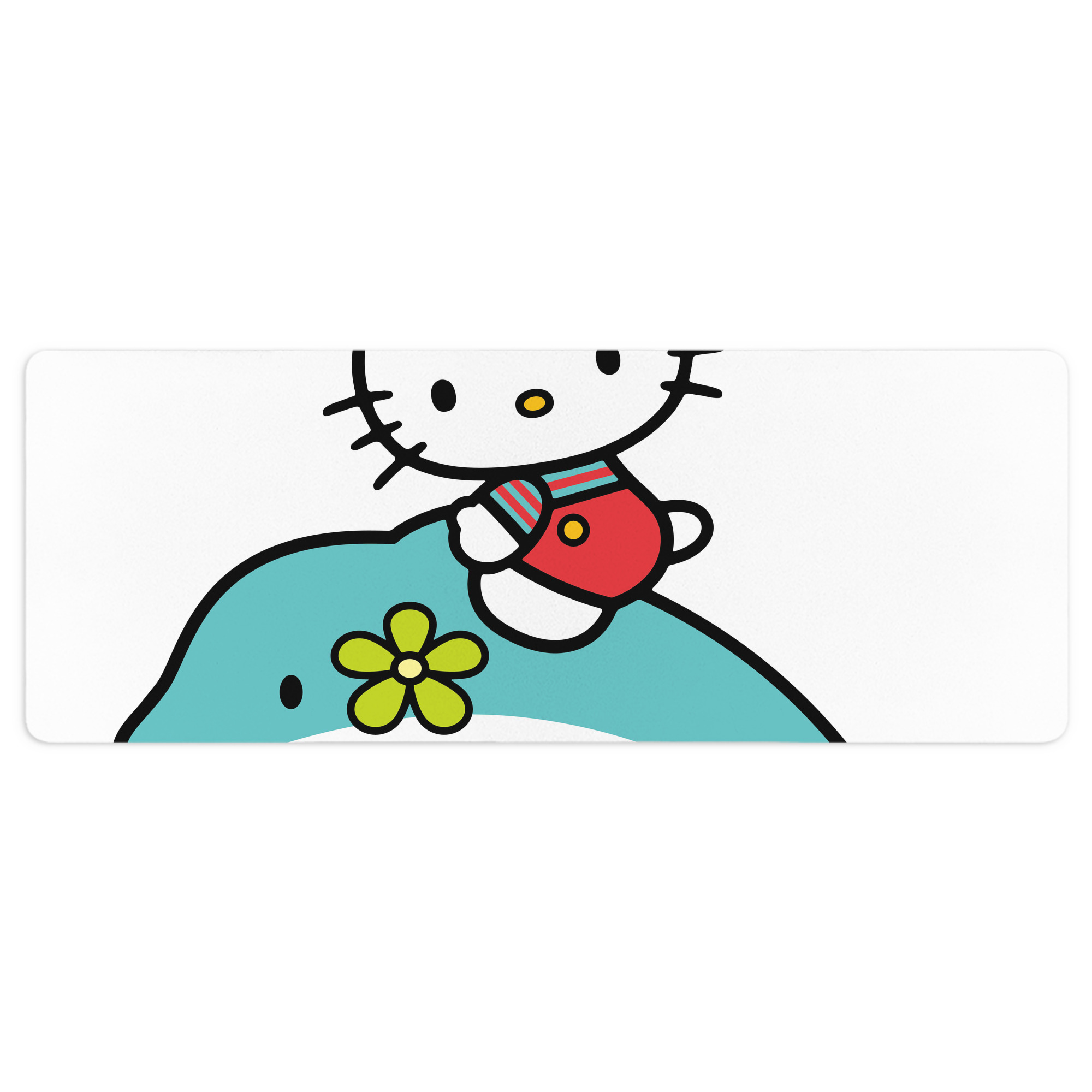 （画像用） Hello Kitty ハローキティ ステッチ加工 大判デスクマット／滑り止めマウスパッド