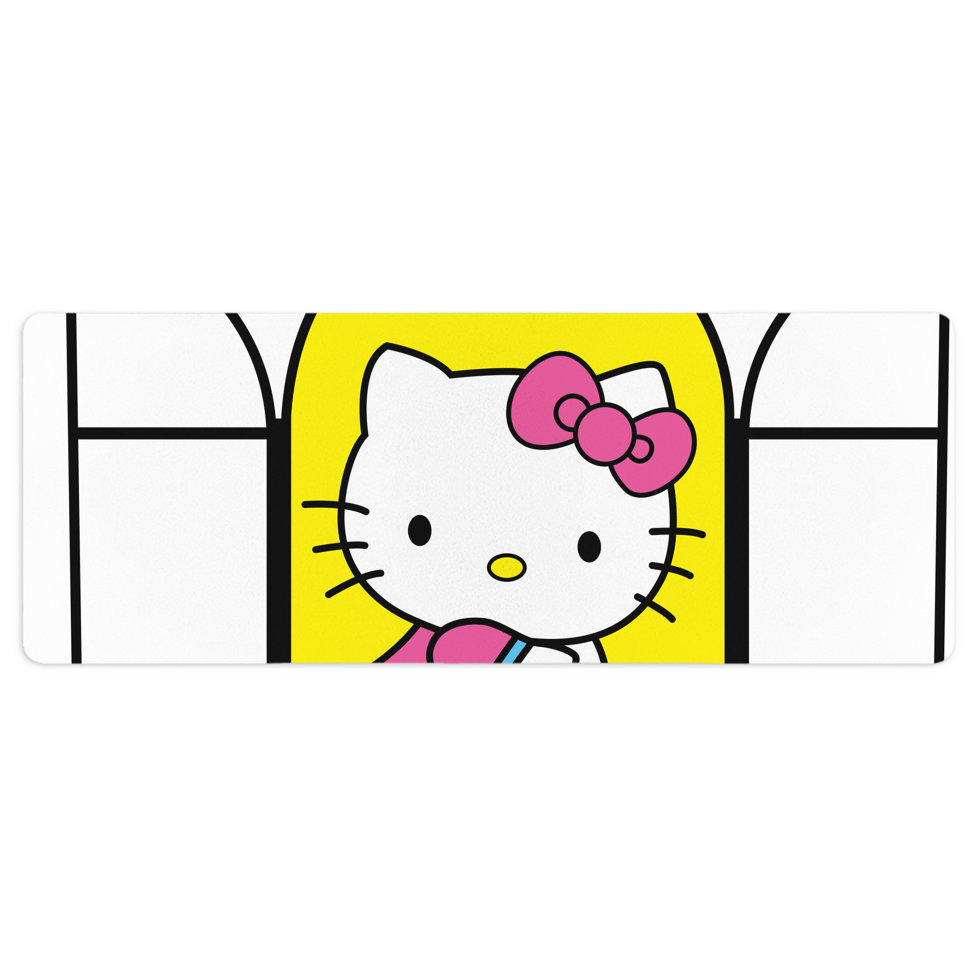 （画像用） Hello Kitty ハローキティ ステッチ加工 大判デスクマット／滑り止めマウスパッド
