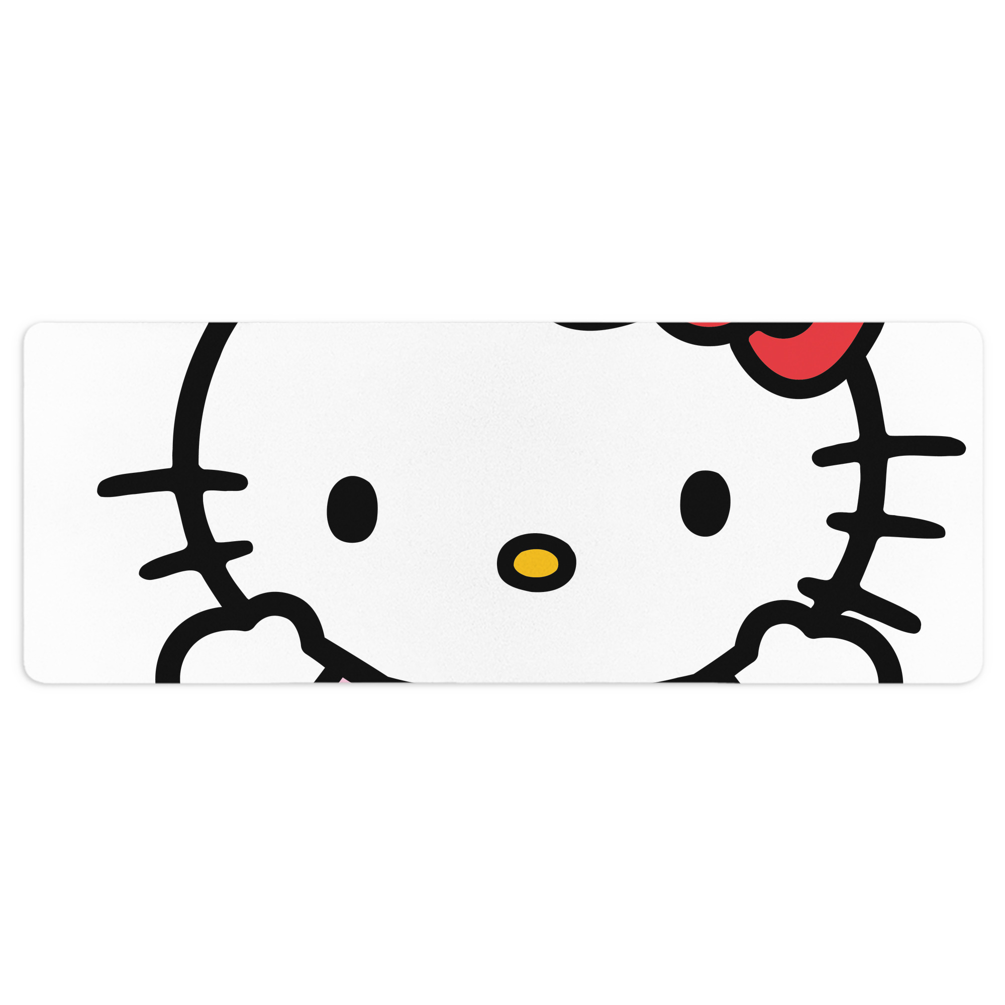 （画像用） Hello Kitty ハローキティ ステッチ加工 大判デスクマット／滑り止めマウスパッド