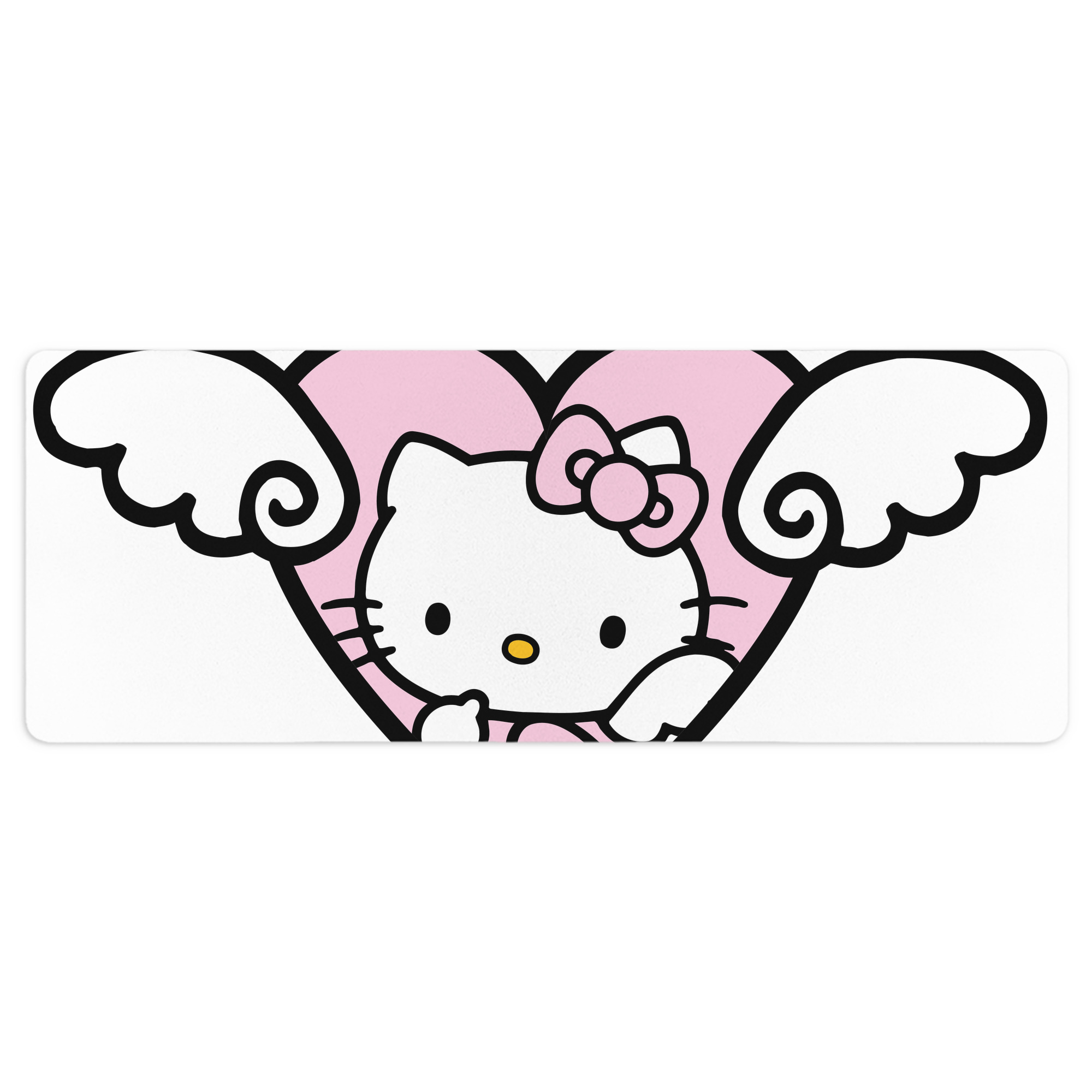 （画像用） Hello Kitty ハローキティ ステッチ加工 大判デスクマット／滑り止めマウスパッド