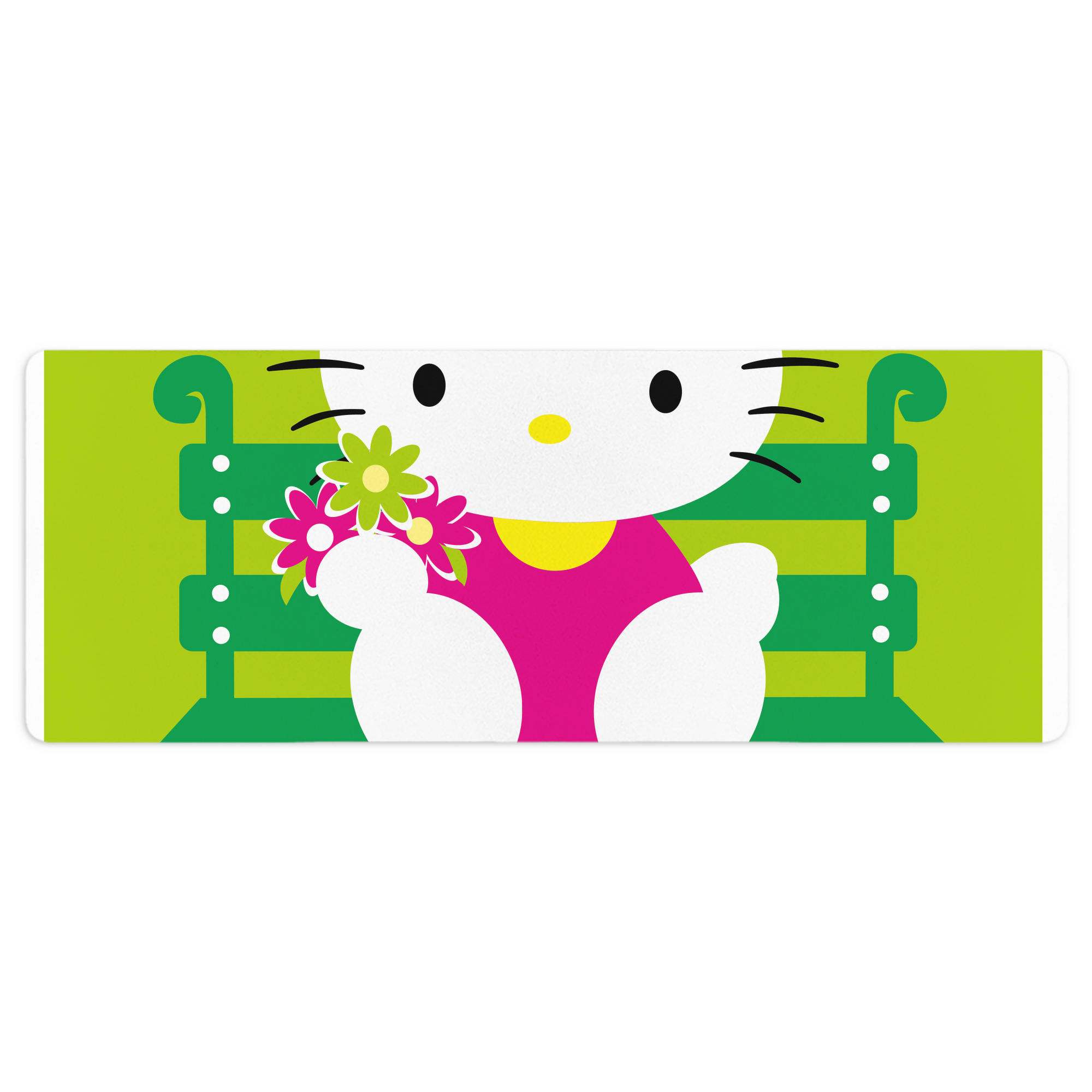（画像用） Hello Kitty ハローキティ ステッチ加工 大判デスクマット／滑り止めマウスパッド