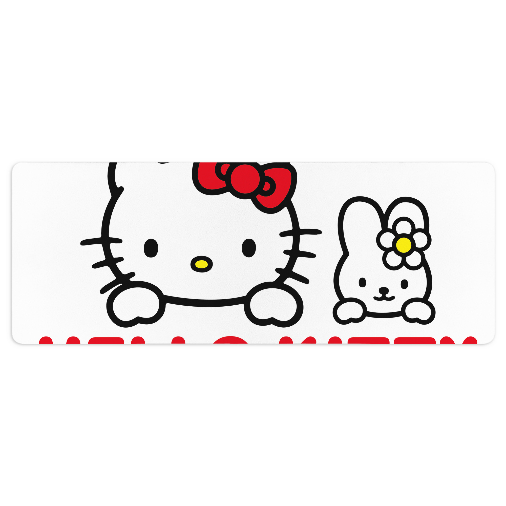 （画像用） Hello Kitty ハローキティ ステッチ加工 大判デスクマット／滑り止めマウスパッド
