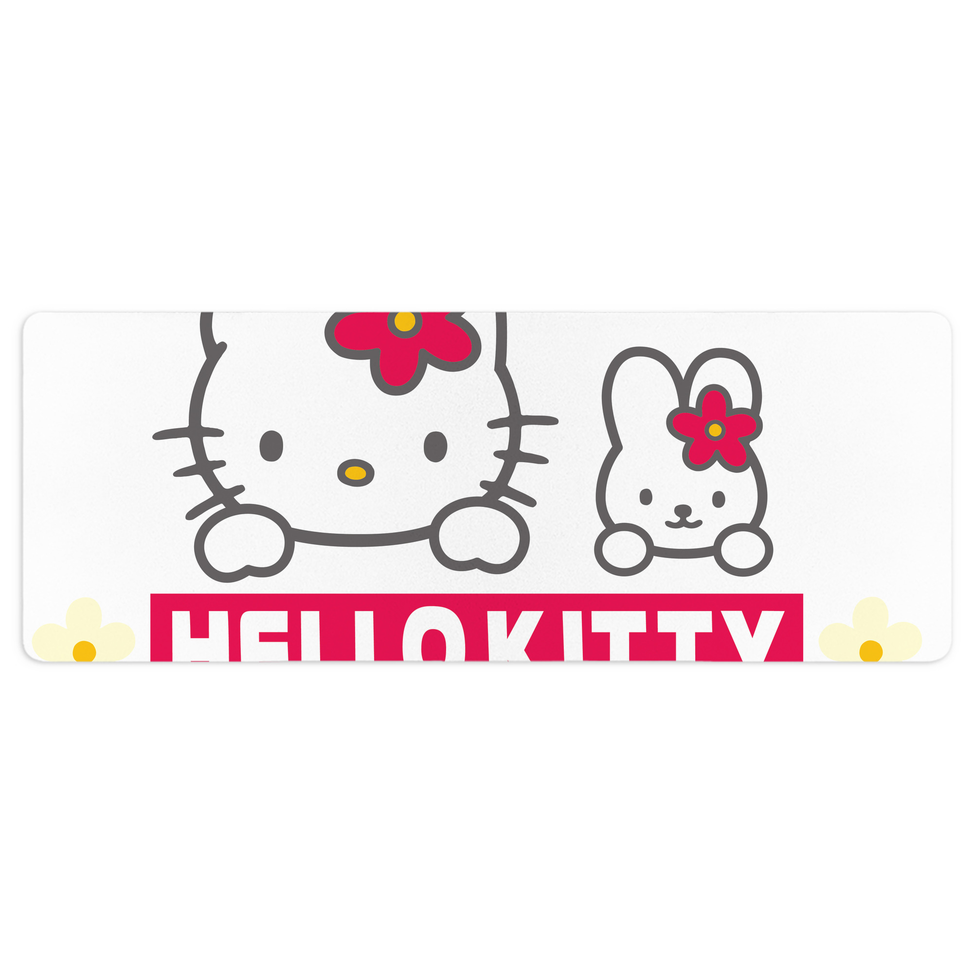 （画像用） Hello Kitty ハローキティ ステッチ加工 大判デスクマット／滑り止めマウスパッド